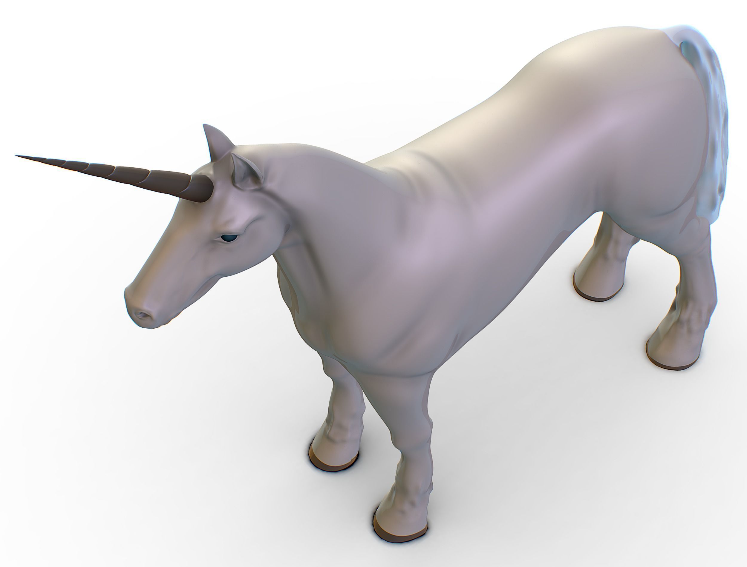 High Poly the Mythical Creature Unicorn Low-poly 3D model_18