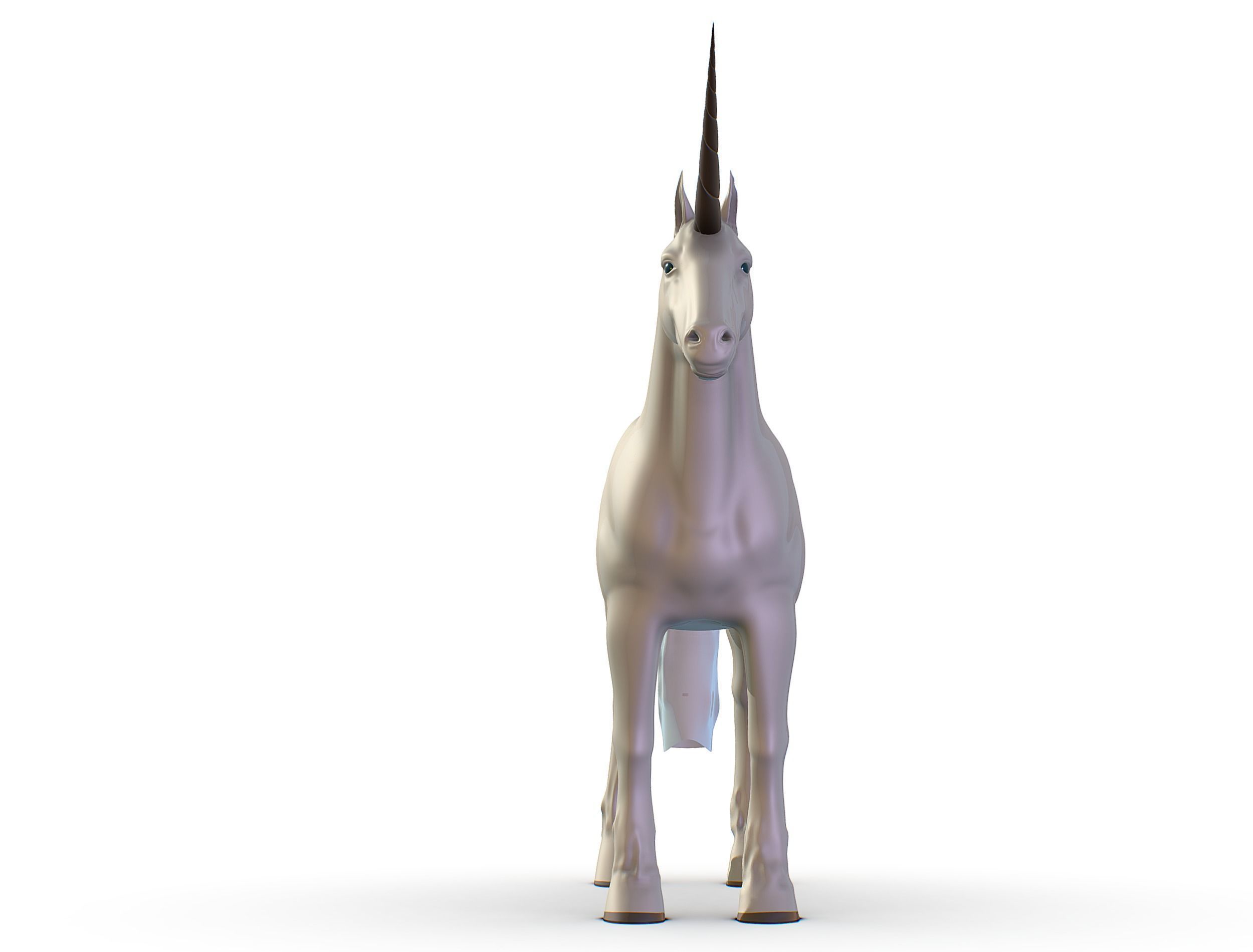High Poly the Mythical Creature Unicorn Low-poly 3D model_5