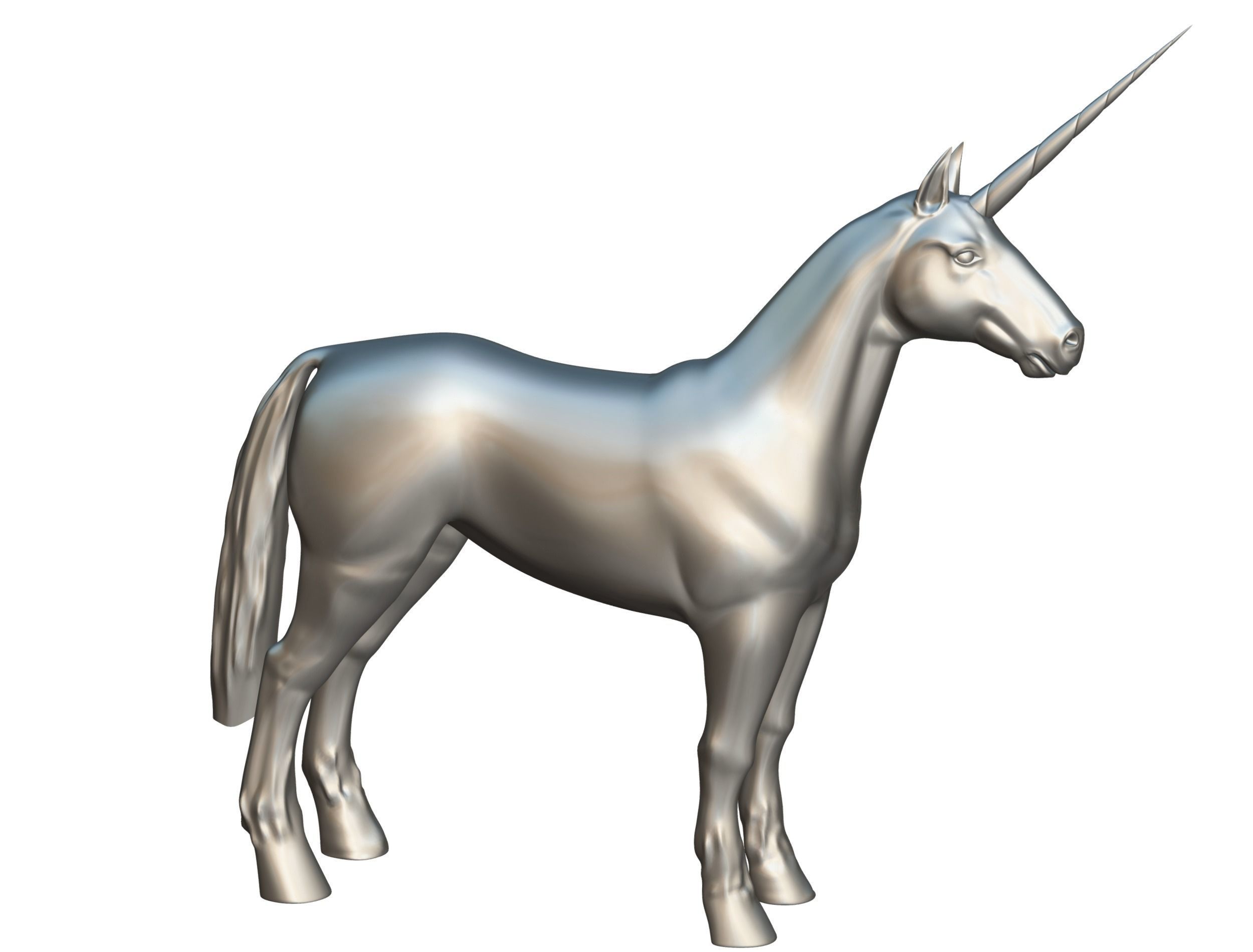 High Poly the Mythical Creature Unicorn Low-poly 3D model_23