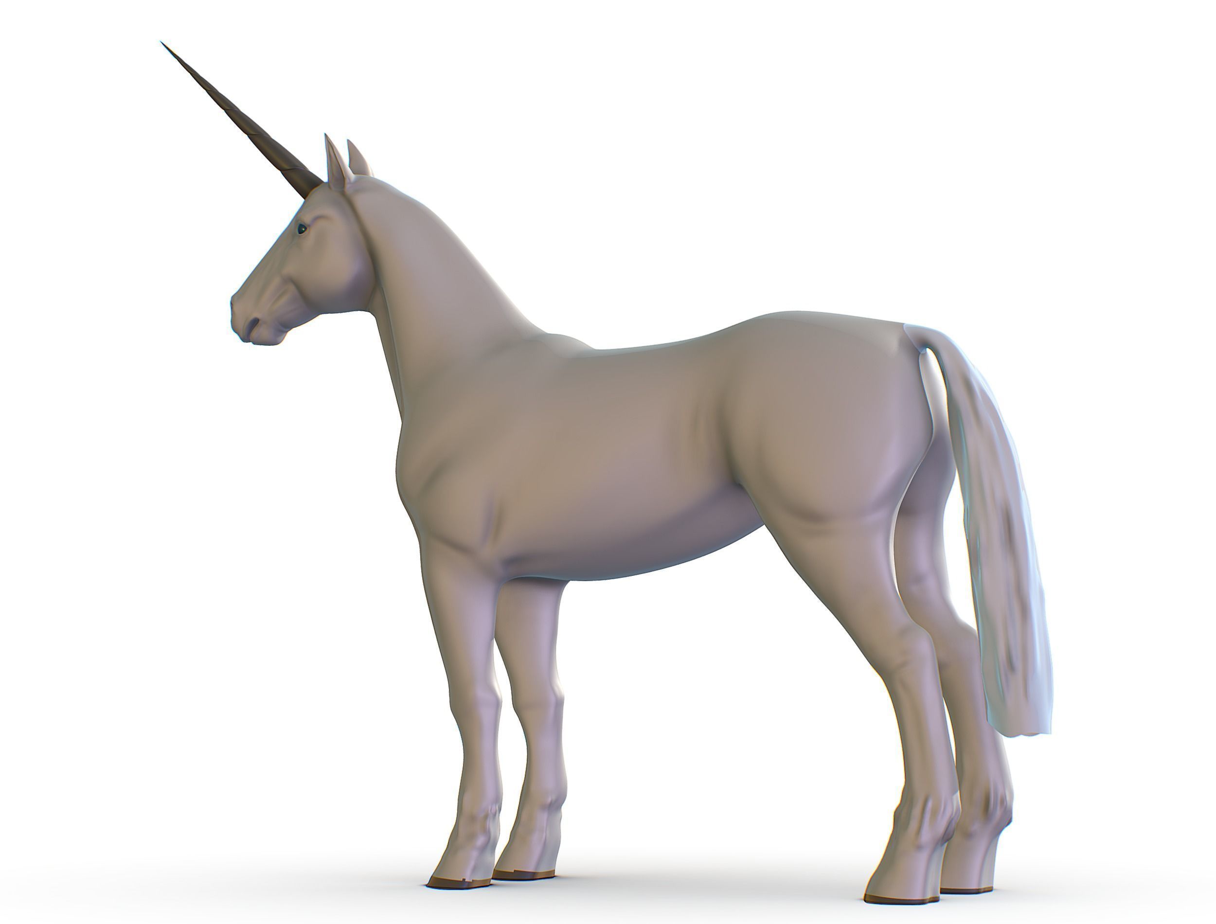 High Poly the Mythical Creature Unicorn Low-poly 3D model_10