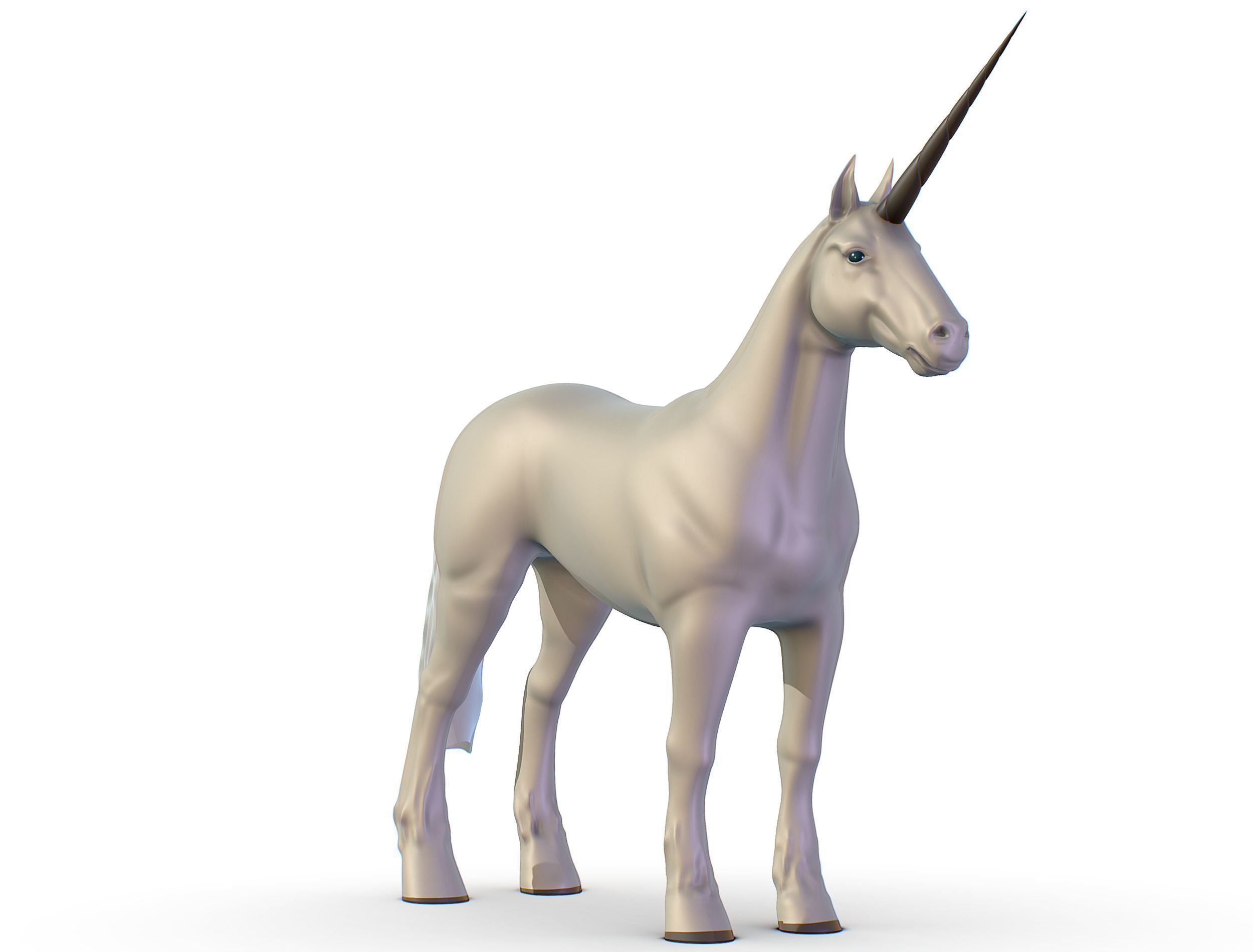 High Poly the Mythical Creature Unicorn Low-poly 3D model_2