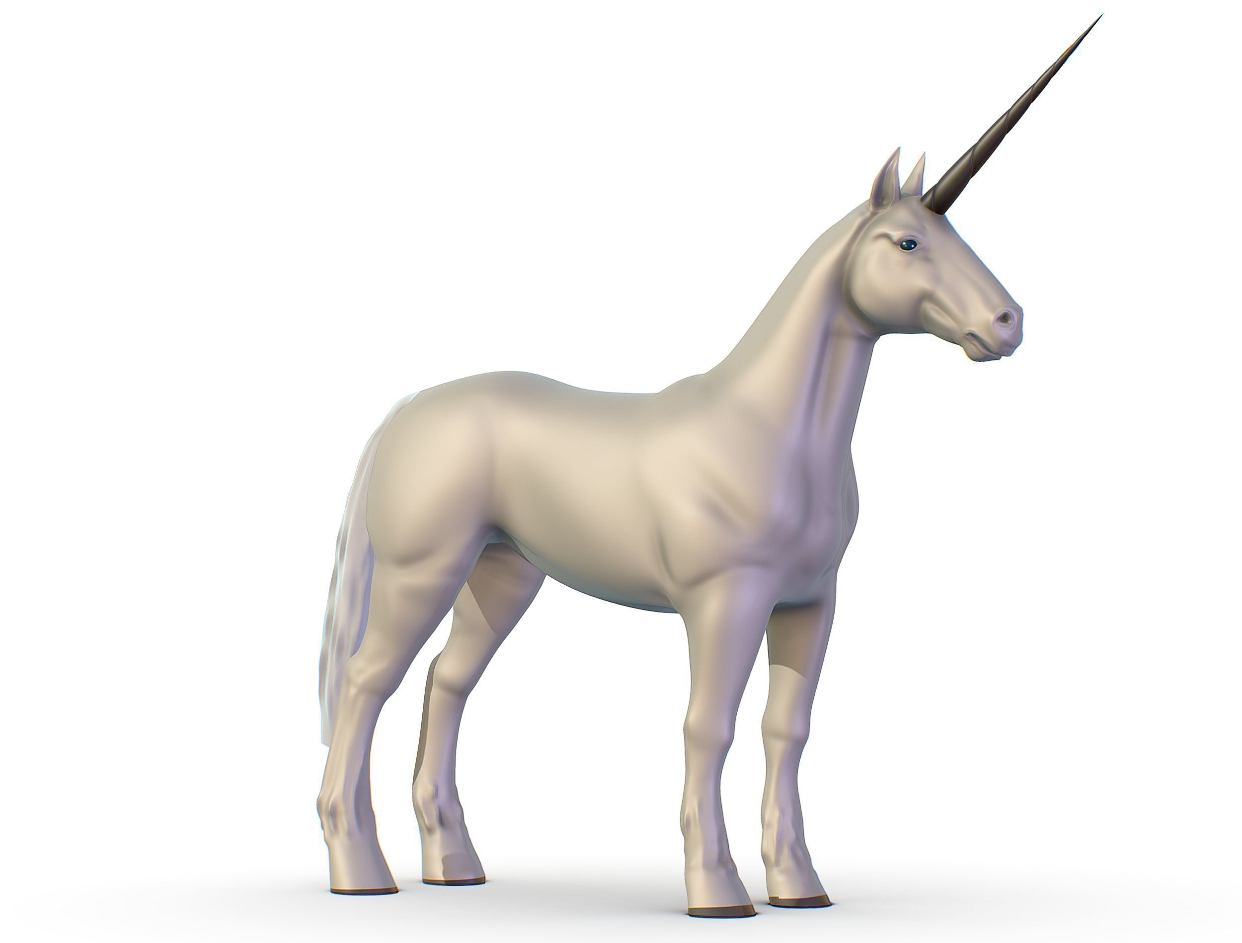 High Poly the Mythical Creature Unicorn Low-poly 3D model_1