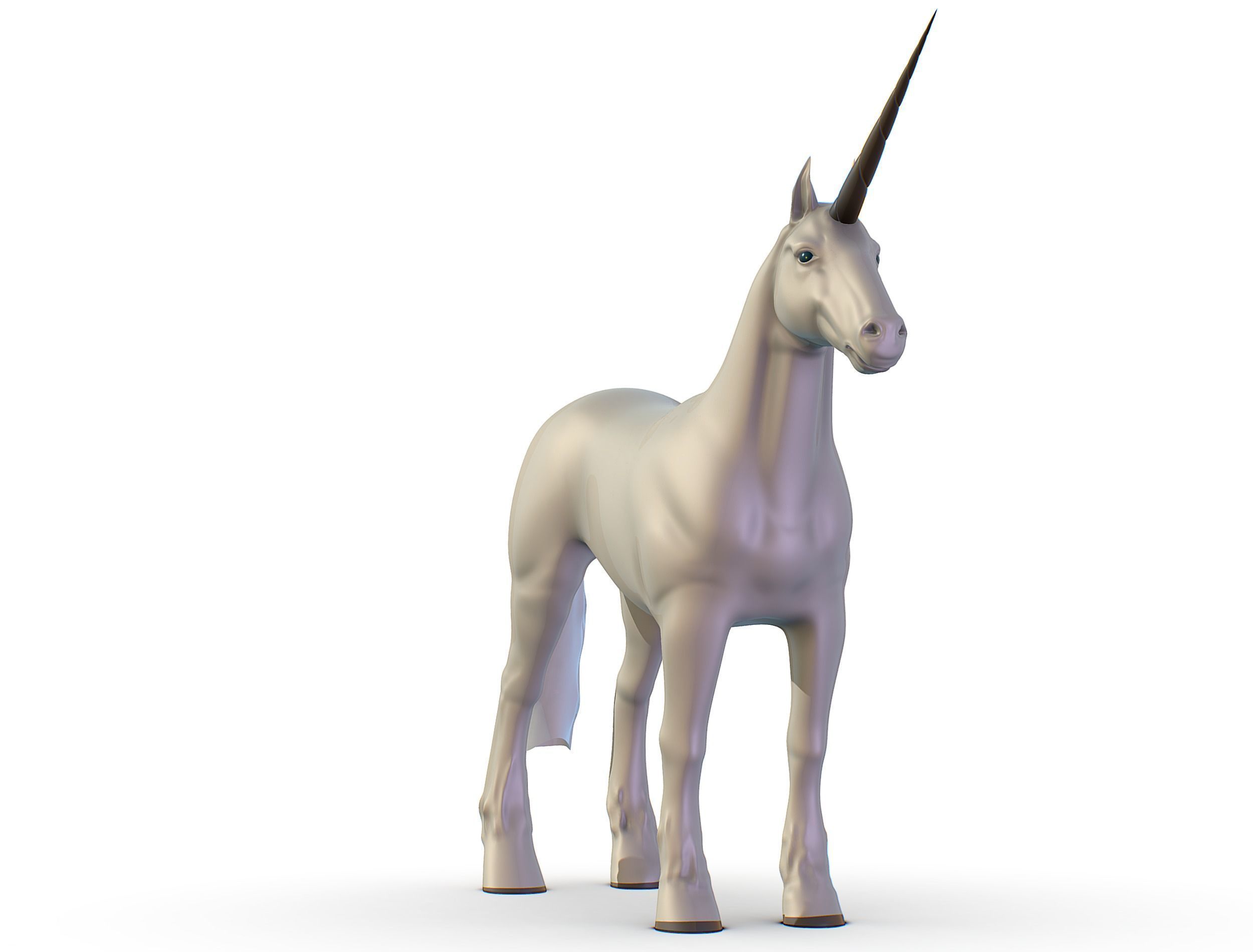 High Poly the Mythical Creature Unicorn Low-poly 3D model_3