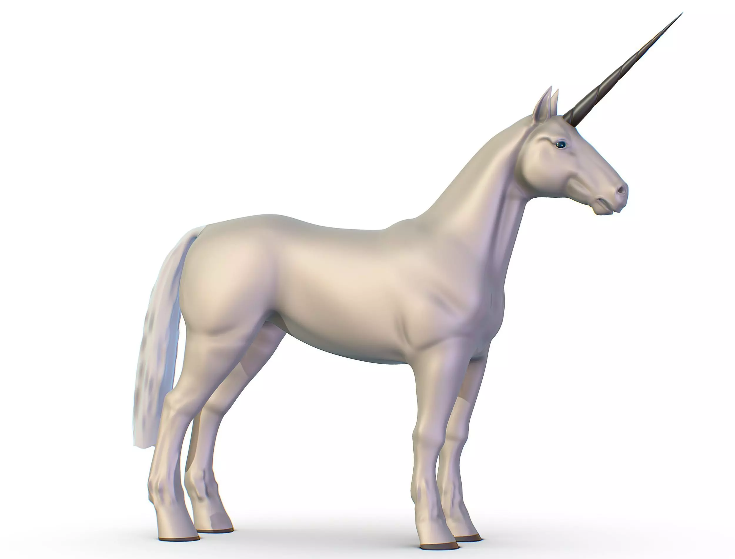 High Poly the Mythical Creature Unicorn Low-poly 3D model_0