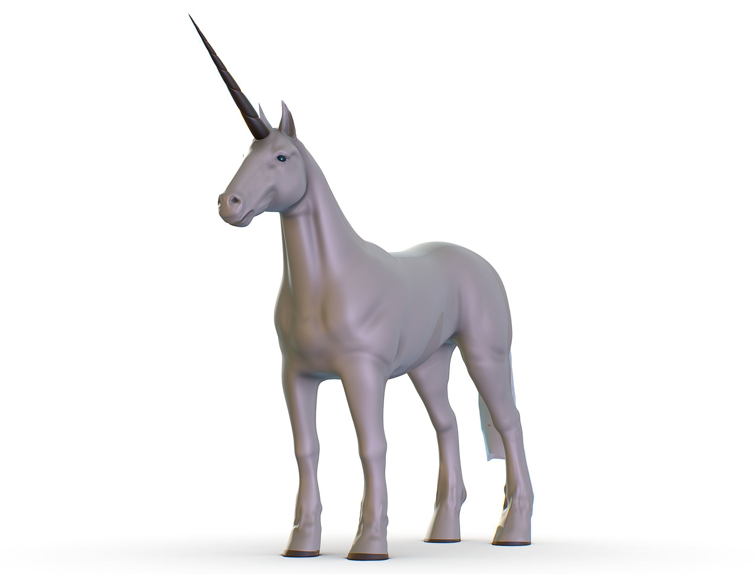 High Poly the Mythical Creature Unicorn Low-poly 3D model_7