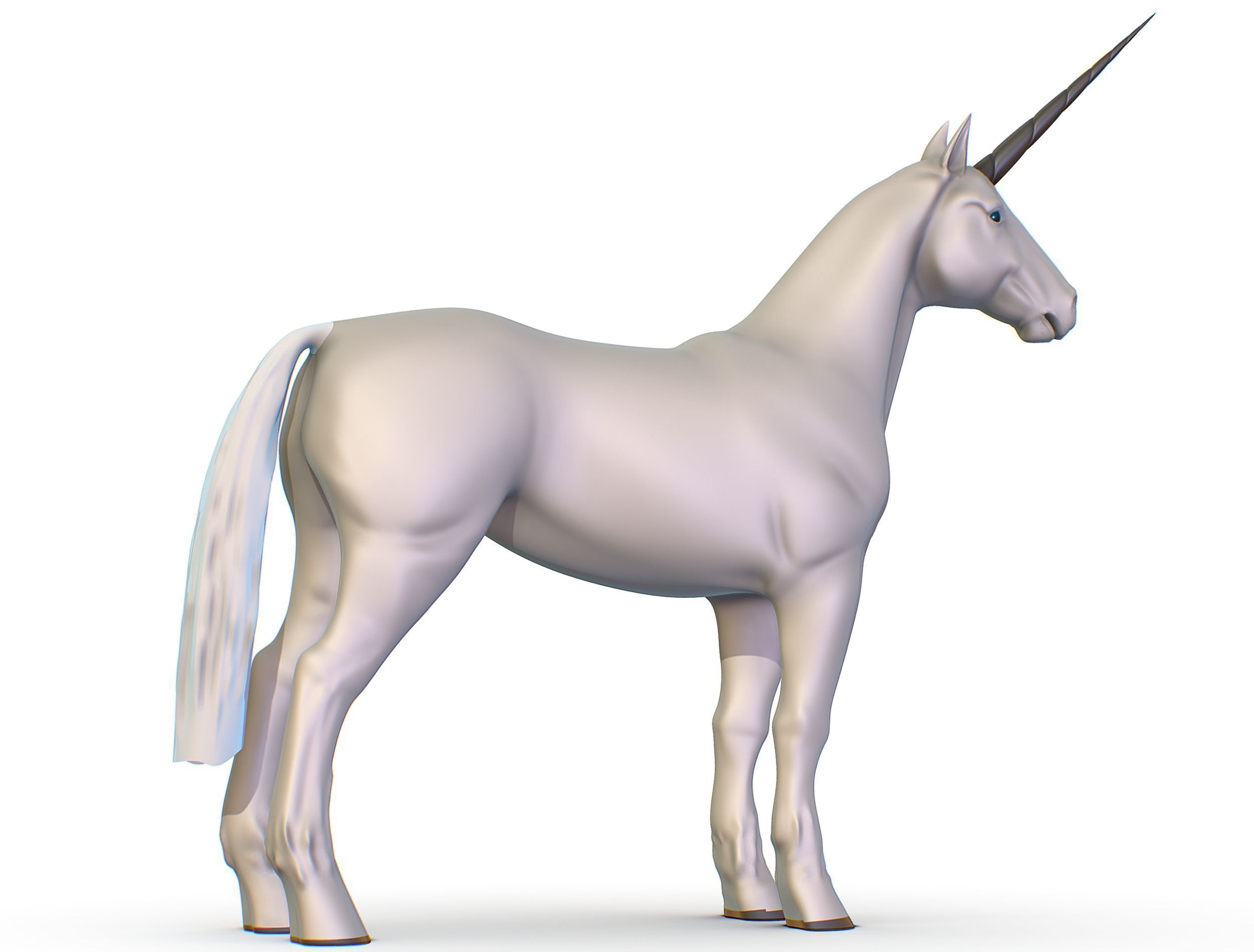 High Poly the Mythical Creature Unicorn Low-poly 3D model_16