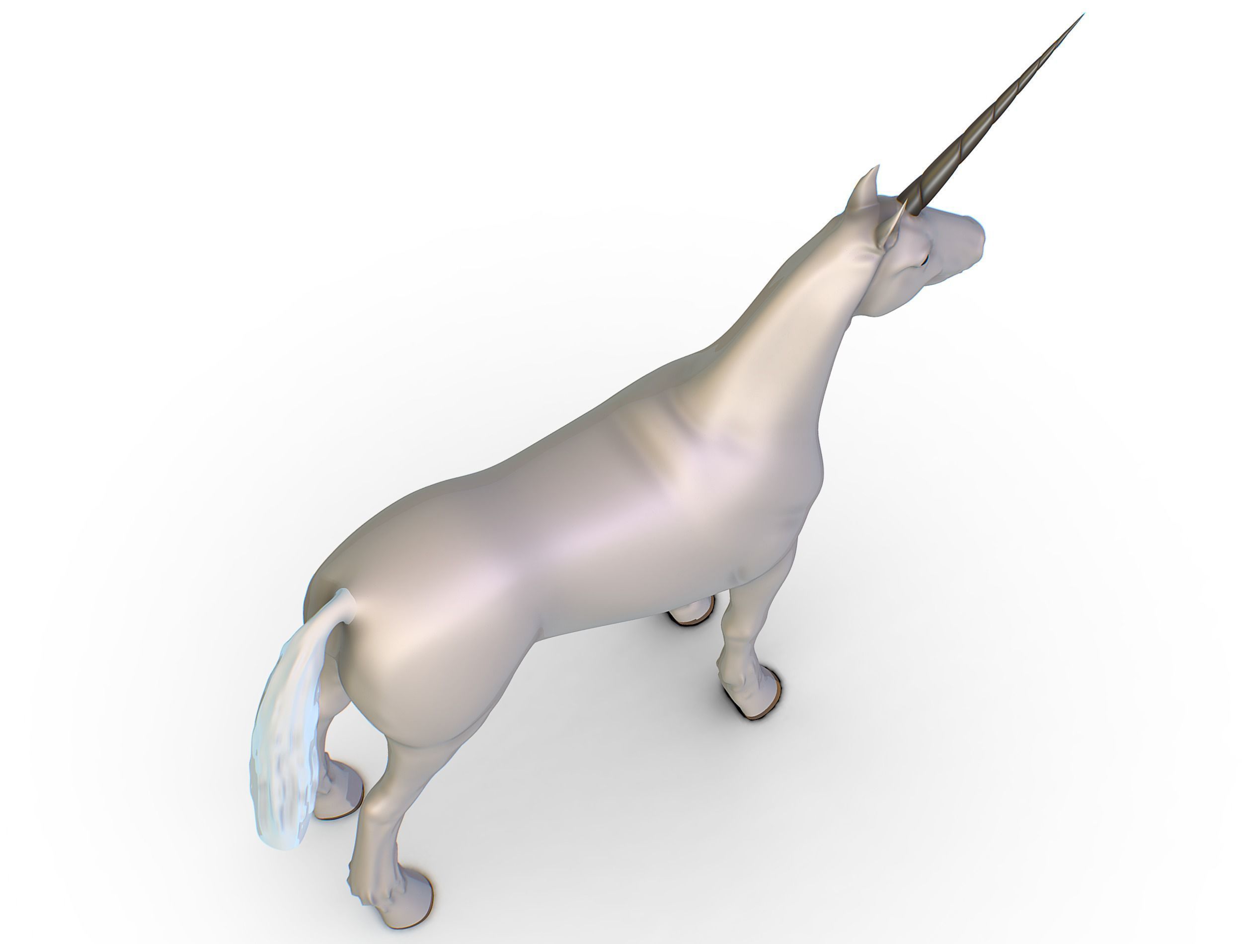 High Poly the Mythical Creature Unicorn Low-poly 3D model_20