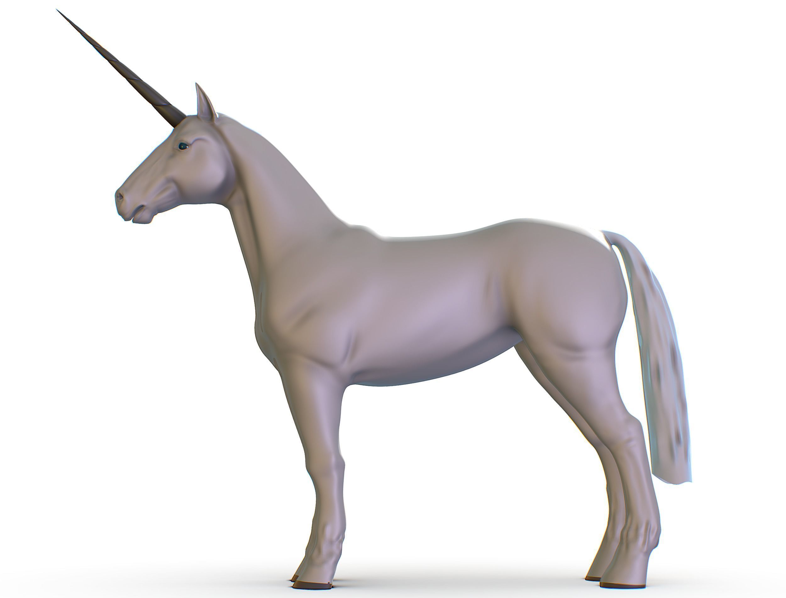 High Poly the Mythical Creature Unicorn Low-poly 3D model_9