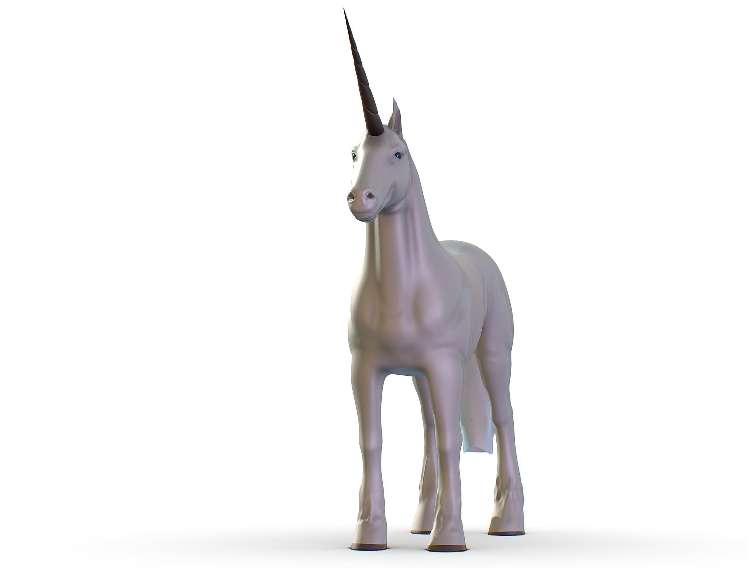 High Poly the Mythical Creature Unicorn Low-poly 3D model_6