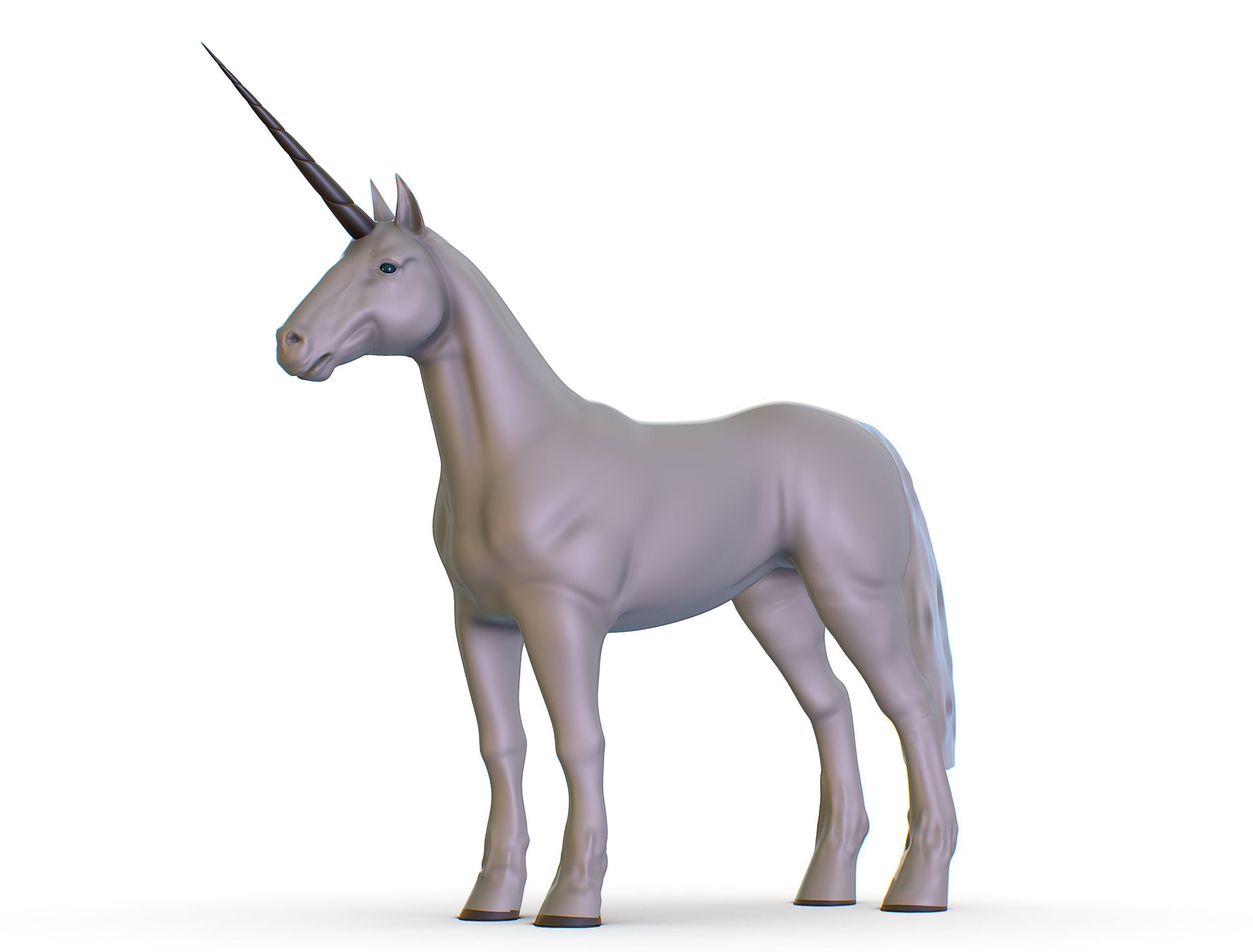 High Poly the Mythical Creature Unicorn Low-poly 3D model_8