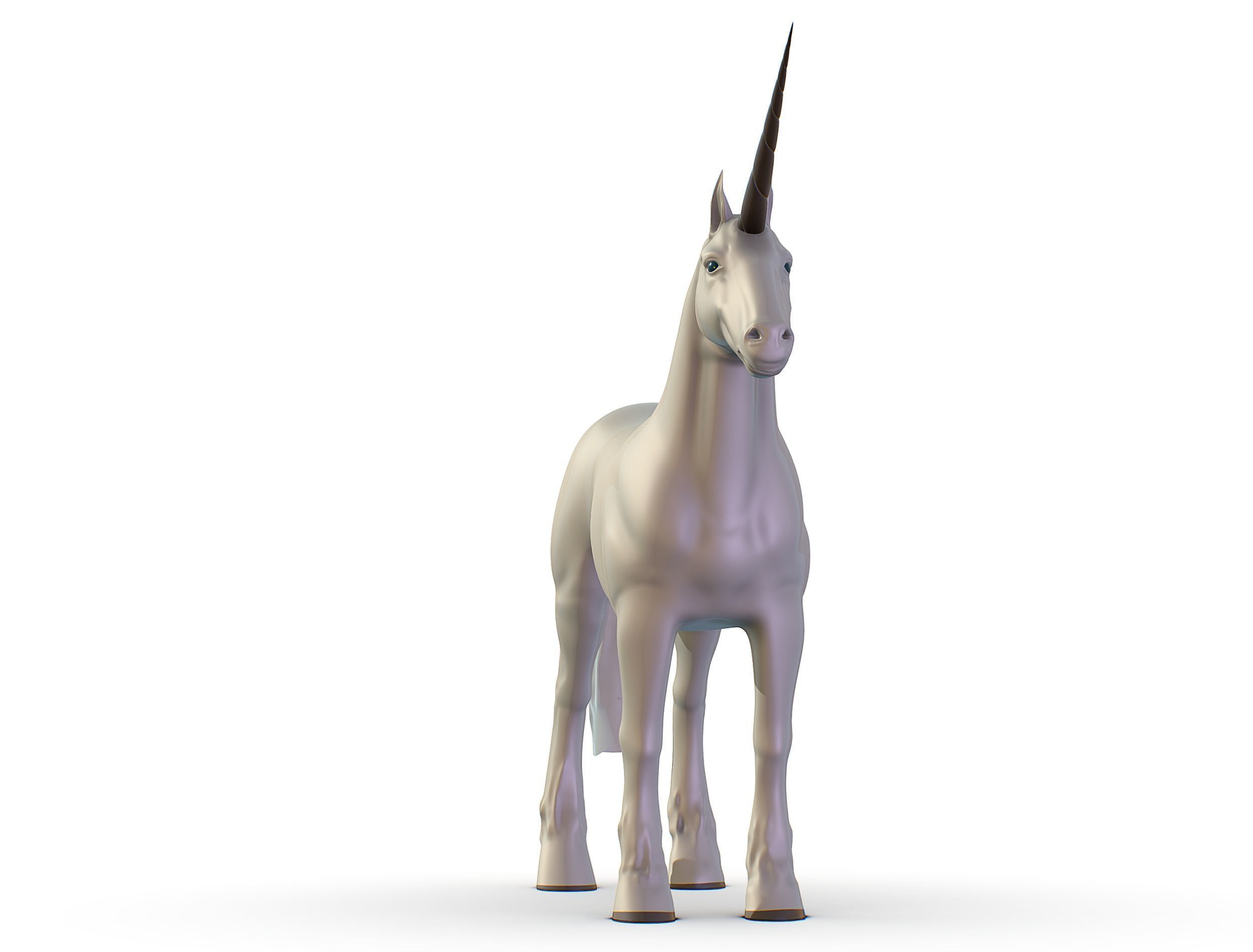 High Poly the Mythical Creature Unicorn Low-poly 3D model_4