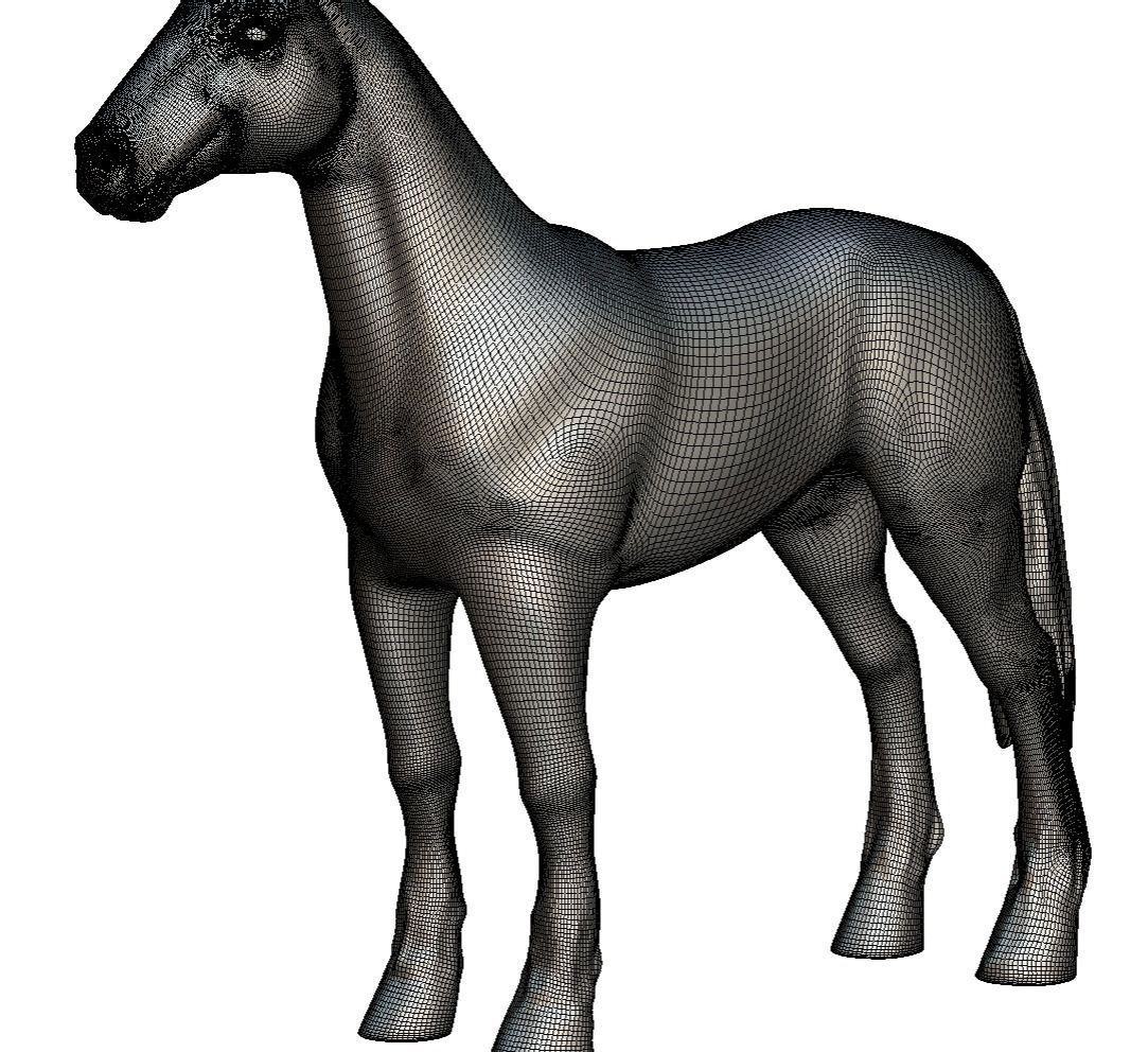 High Poly the Mythical Creature Unicorn Low-poly 3D model_25