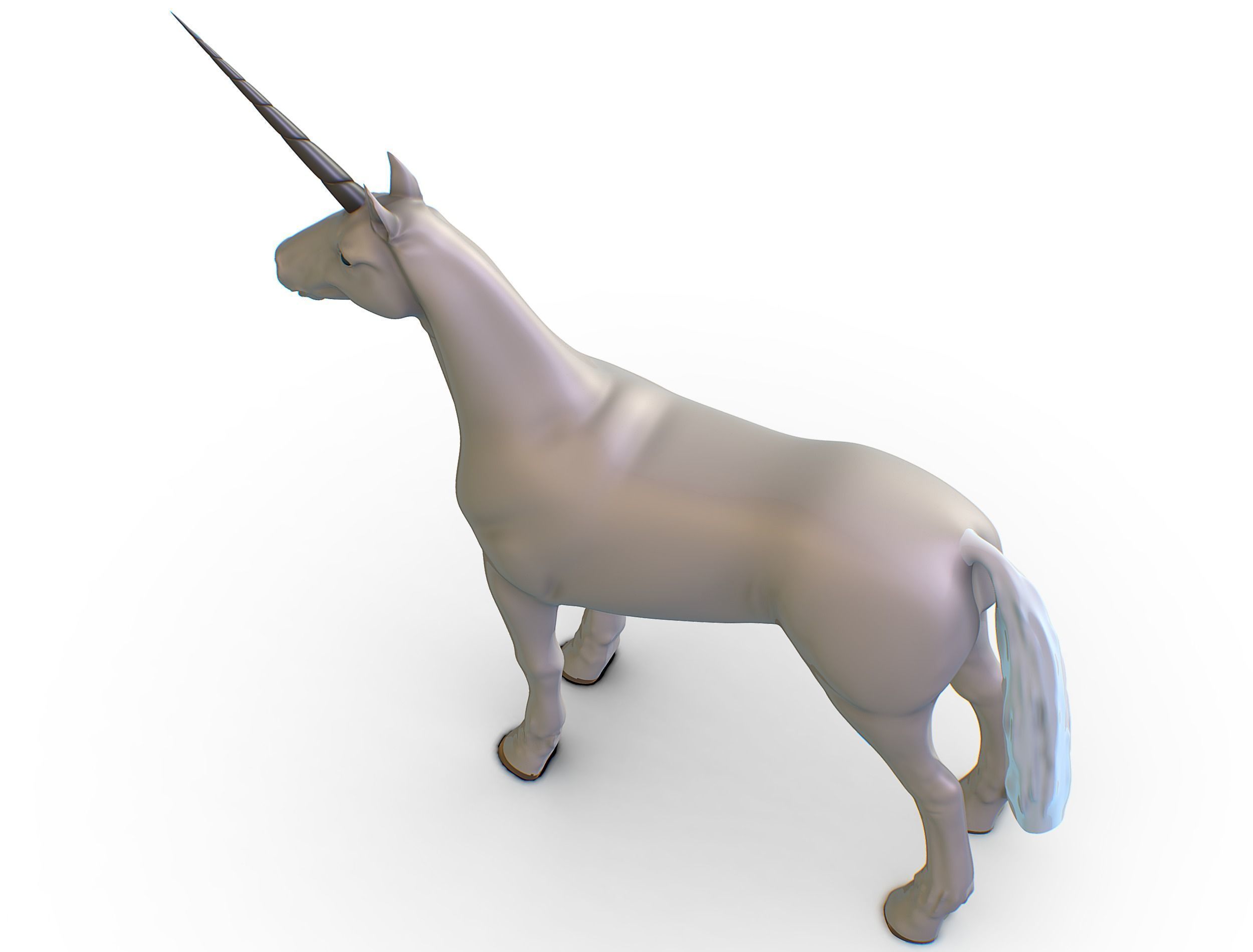 High Poly the Mythical Creature Unicorn Low-poly 3D model_19