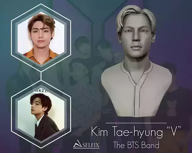 BTS member V bust 3D print model