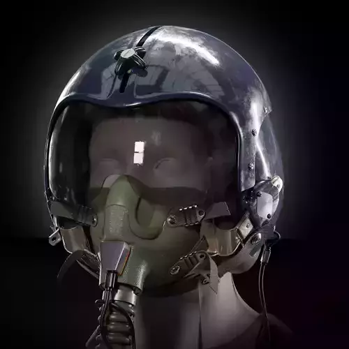 High Quality HGU-33 Fighter Pilot Helmet with MBU-12 Oxygen Mask 3D model