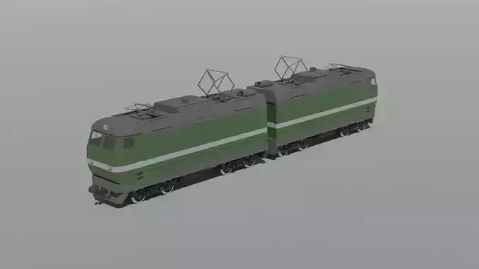 Electric locomotive HS7 Free low-poly 3D model