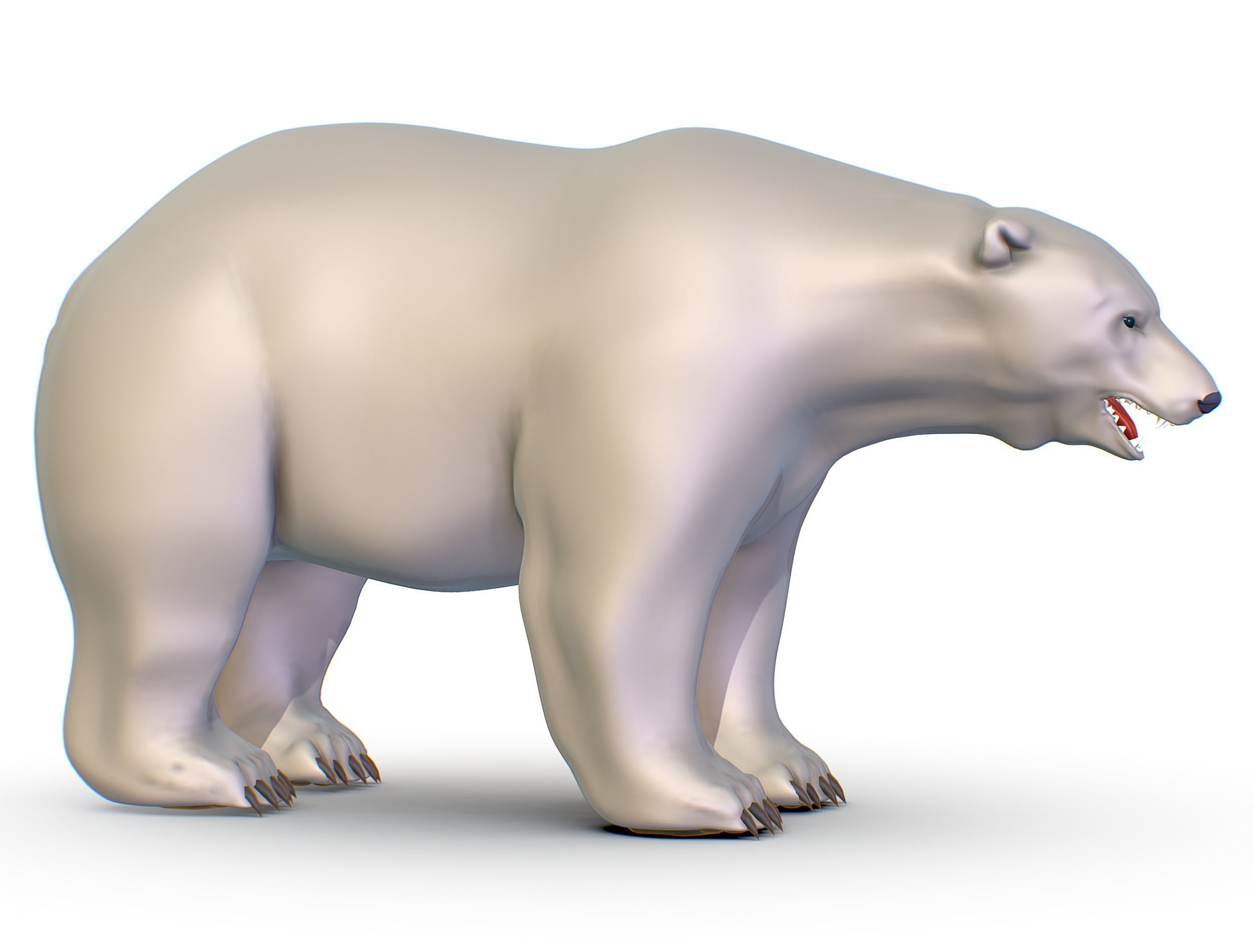 High Poly Model White Polar Bear Low-poly 3D model_18
