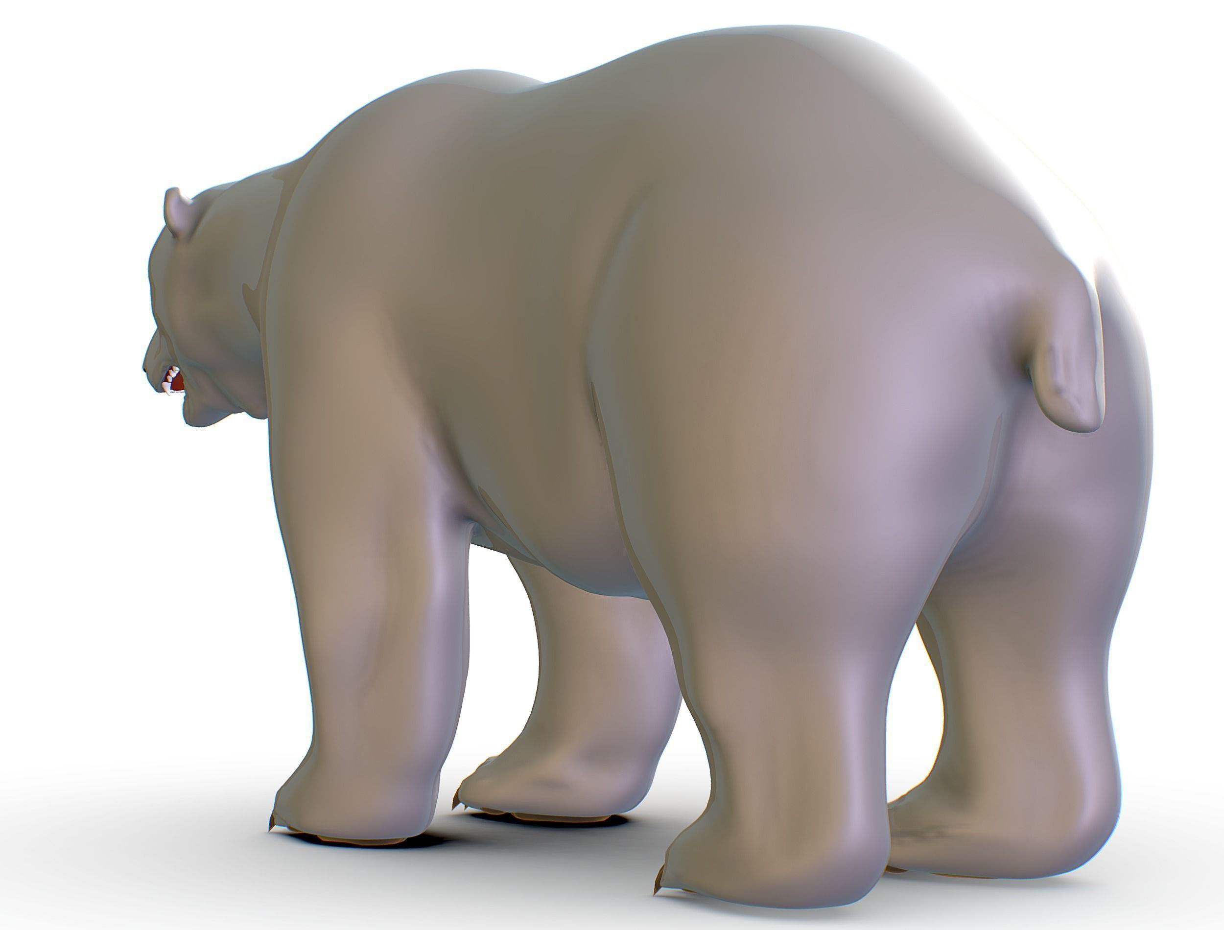 High Poly Model White Polar Bear Low-poly 3D model_11