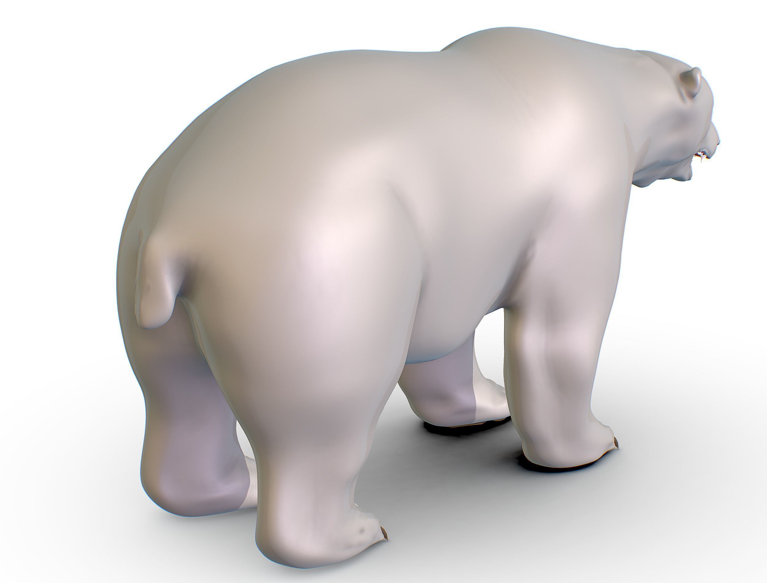 High Poly Model White Polar Bear Low-poly 3D model_25