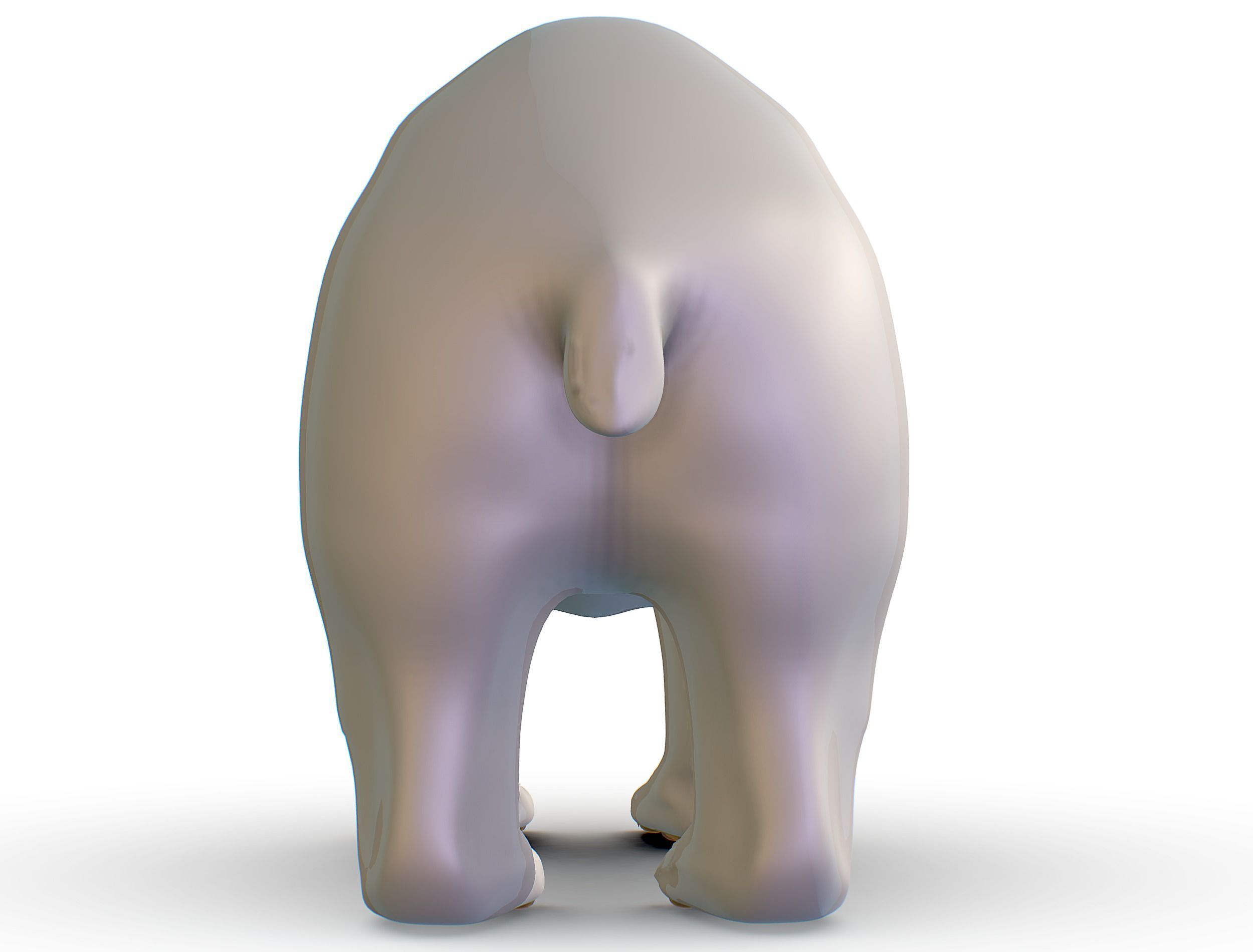 High Poly Model White Polar Bear Low-poly 3D model_13