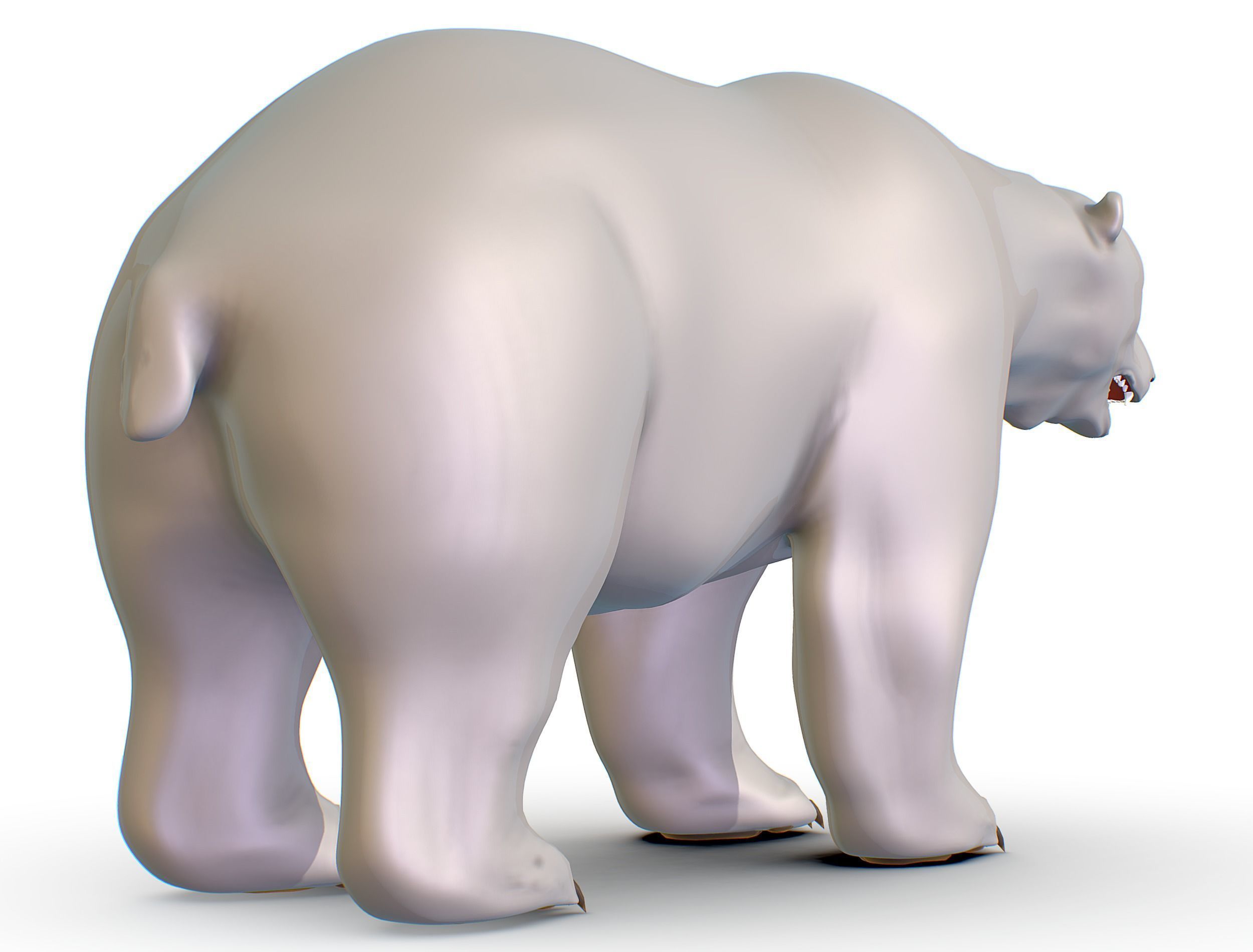 High Poly Model White Polar Bear Low-poly 3D model_15