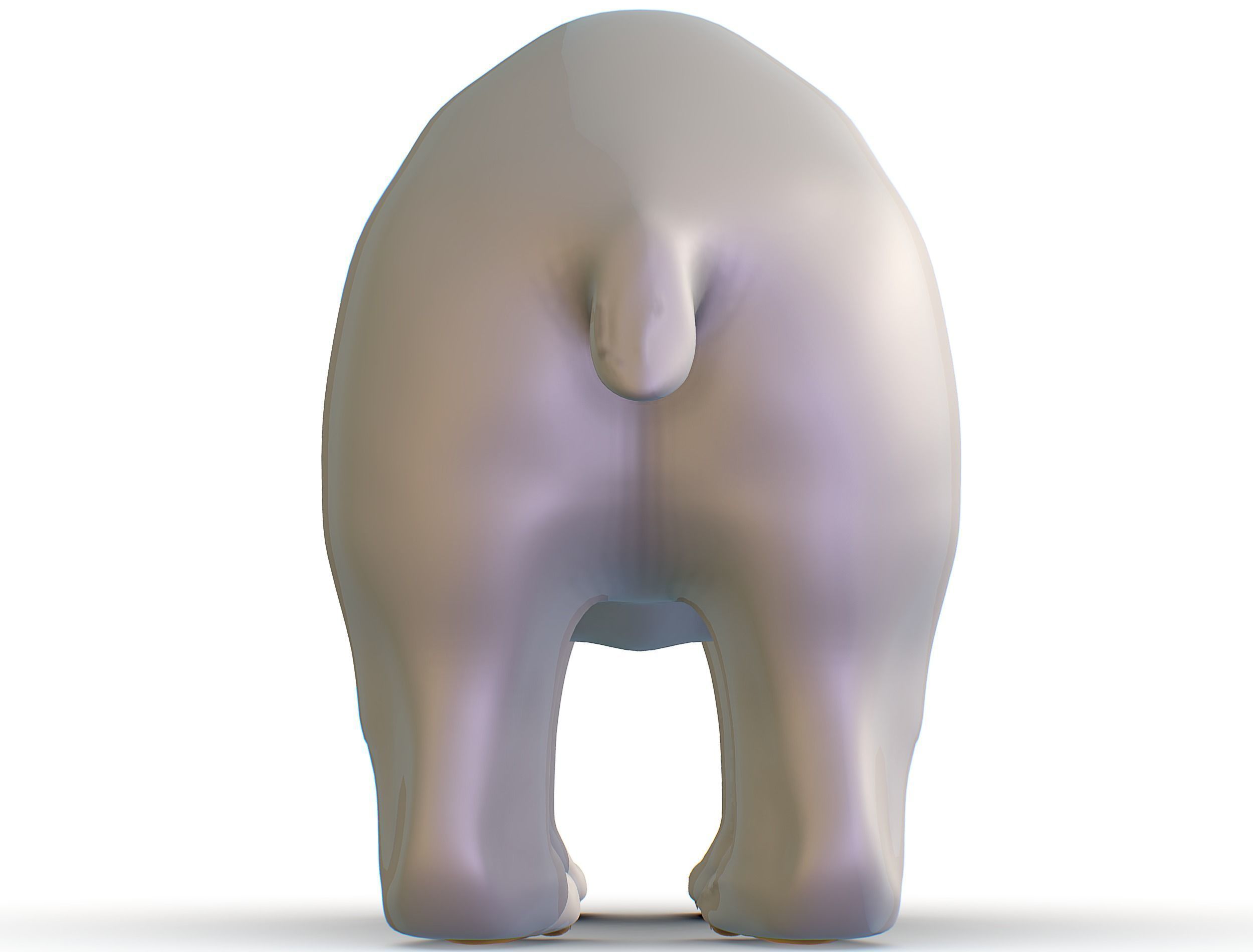 High Poly Model White Polar Bear Low-poly 3D model_21