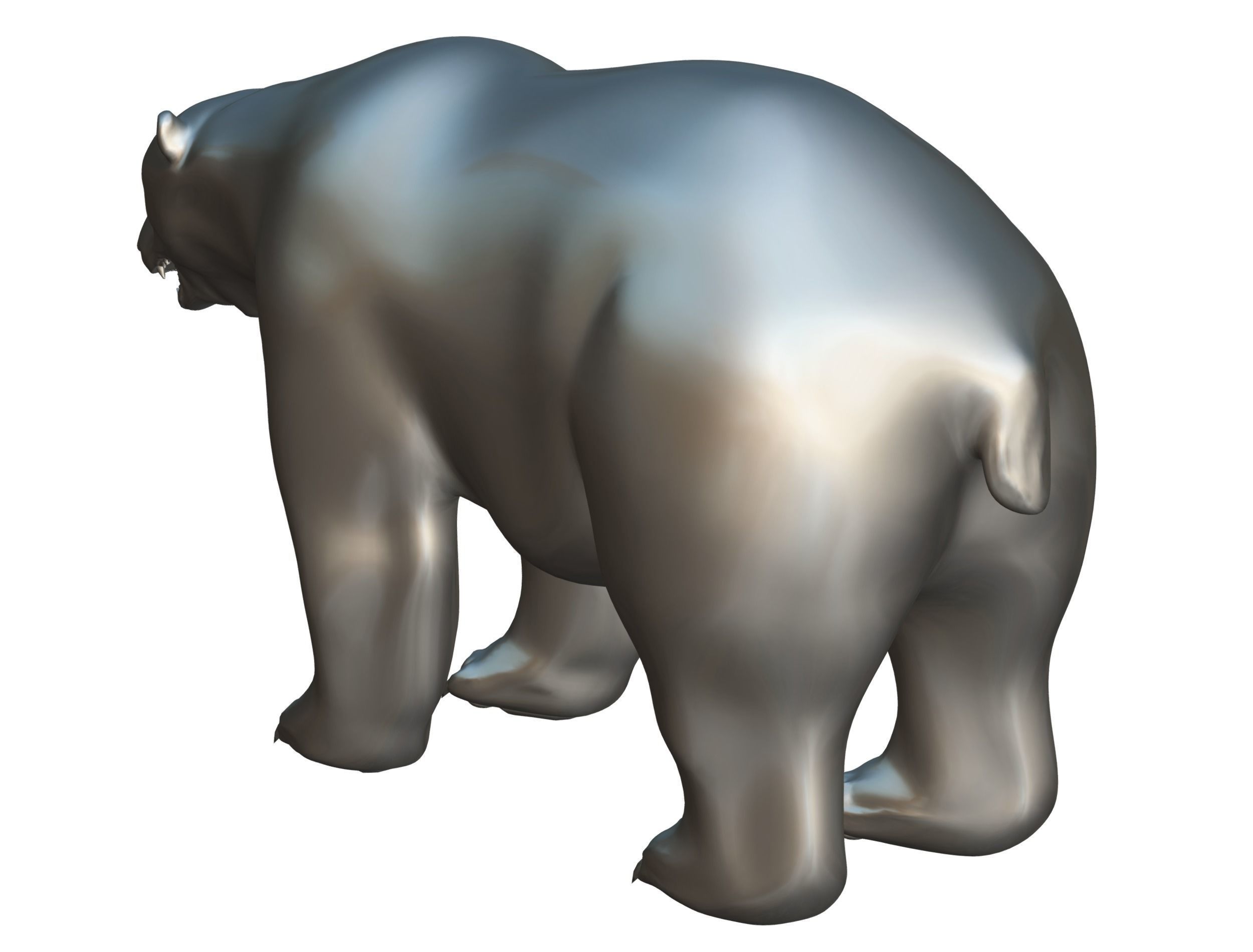 High Poly Model White Polar Bear Low-poly 3D model_35
