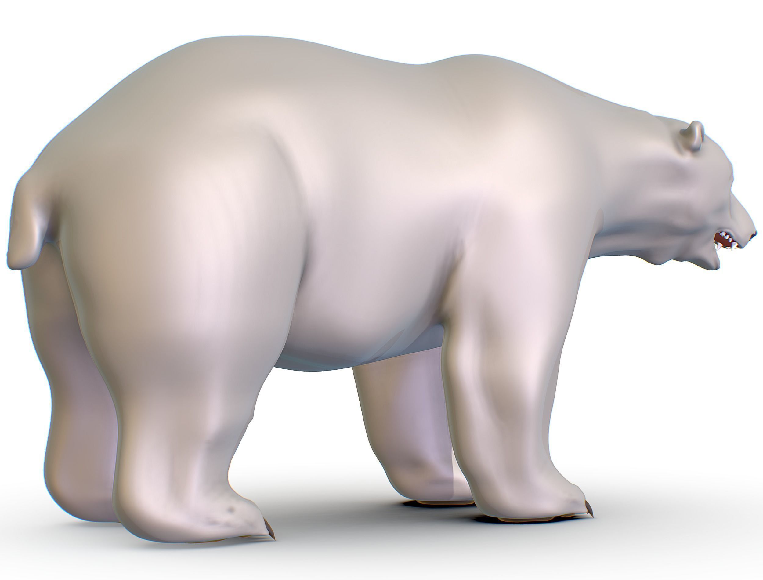 High Poly Model White Polar Bear Low-poly 3D model_16