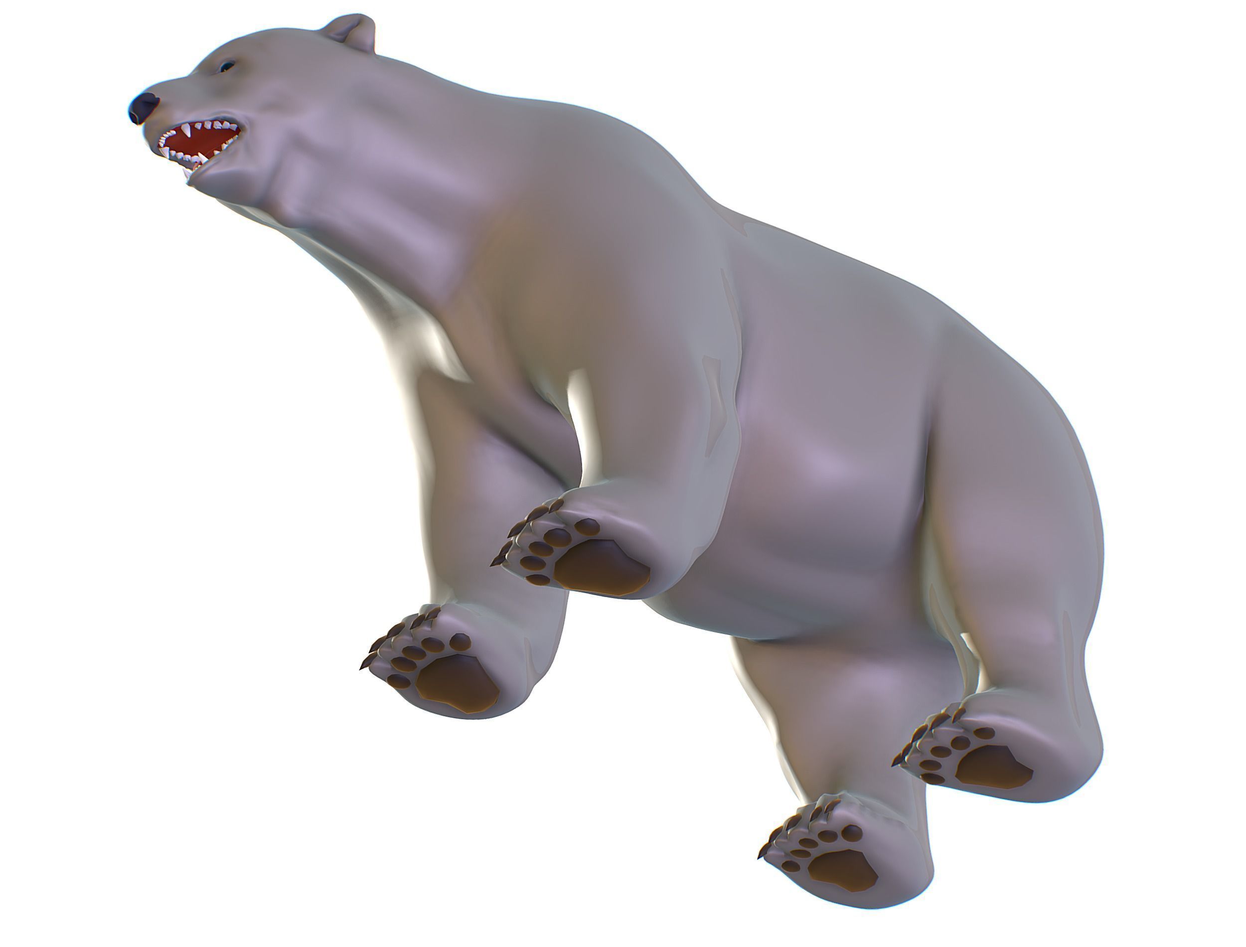 High Poly Model White Polar Bear Low-poly 3D model_28