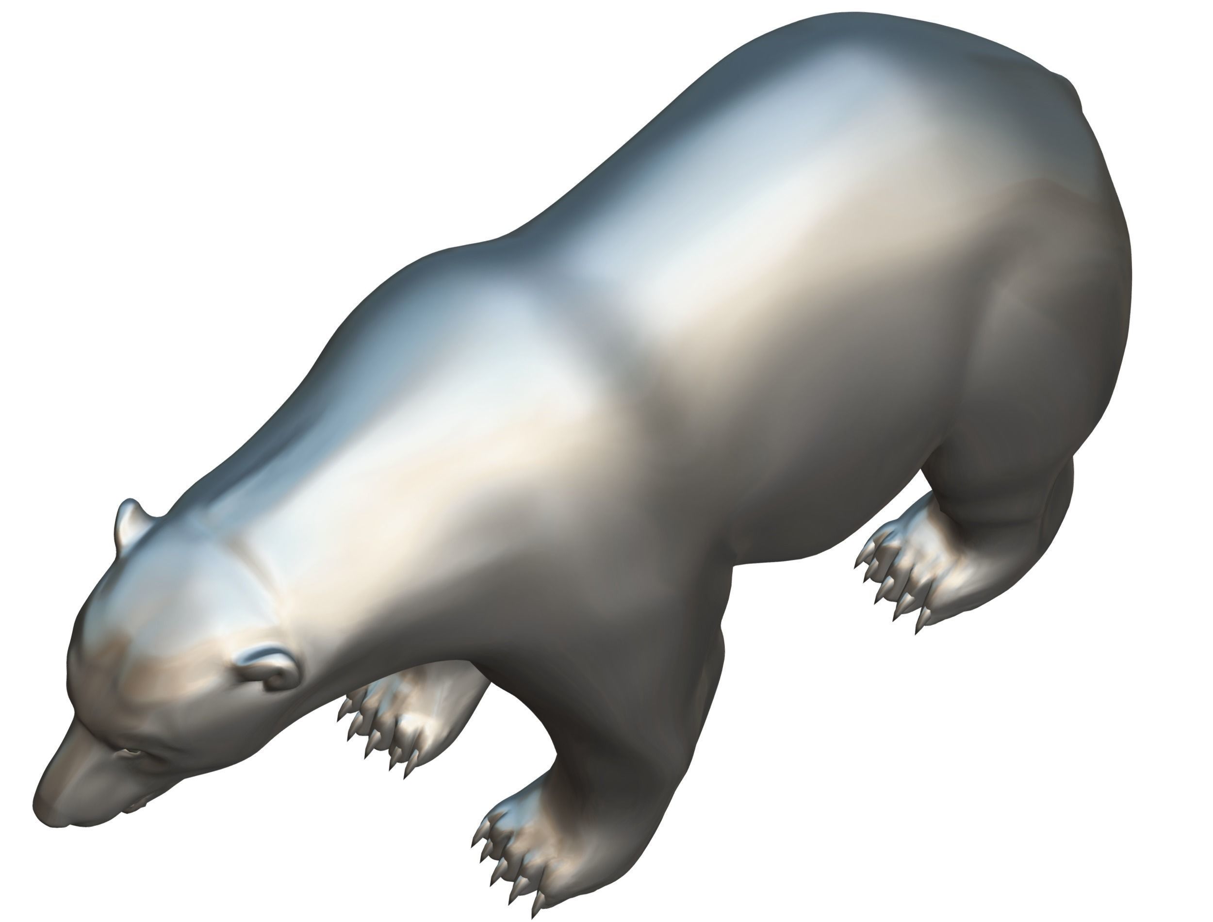 High Poly Model White Polar Bear Low-poly 3D model_39