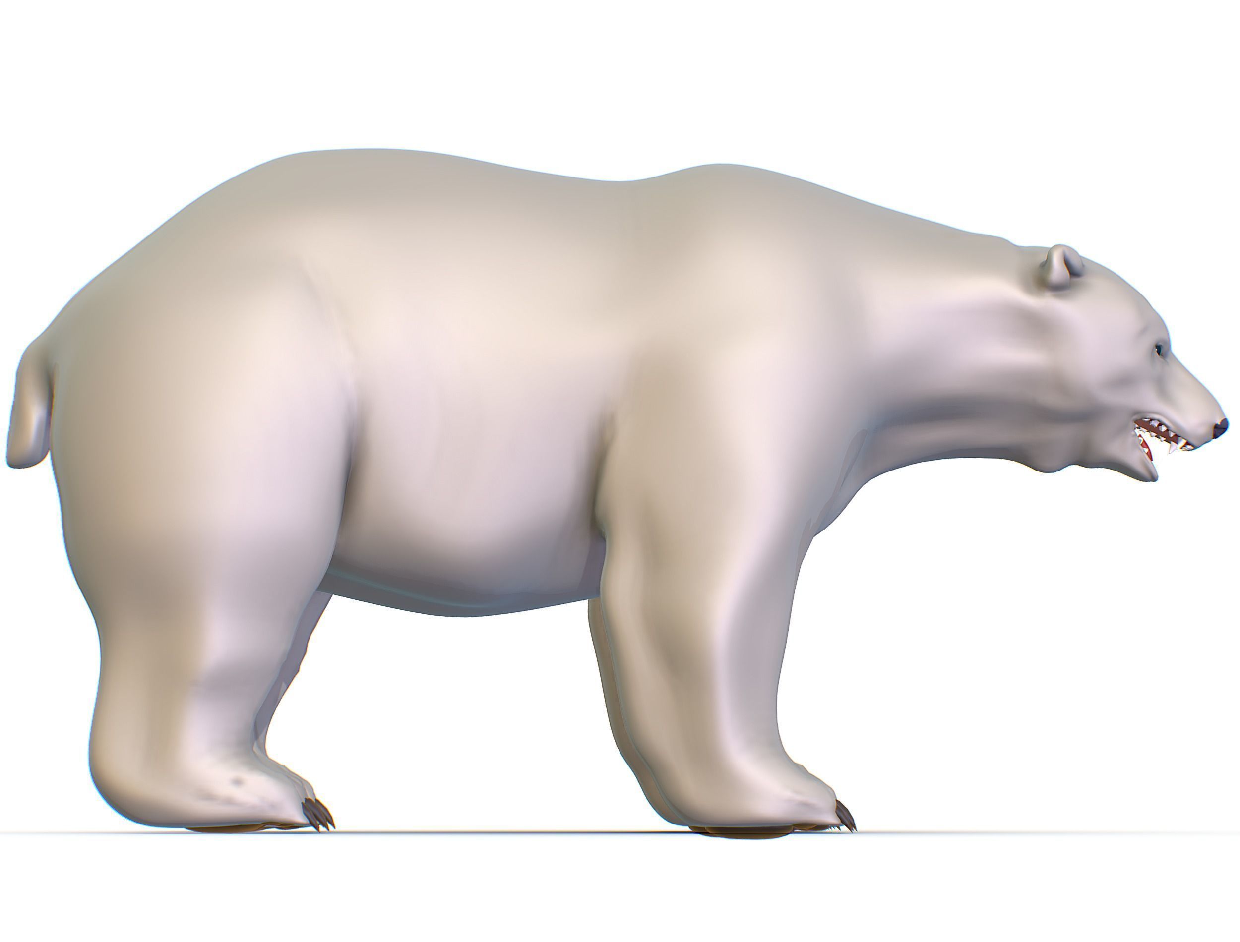 High Poly Model White Polar Bear Low-poly 3D model_22