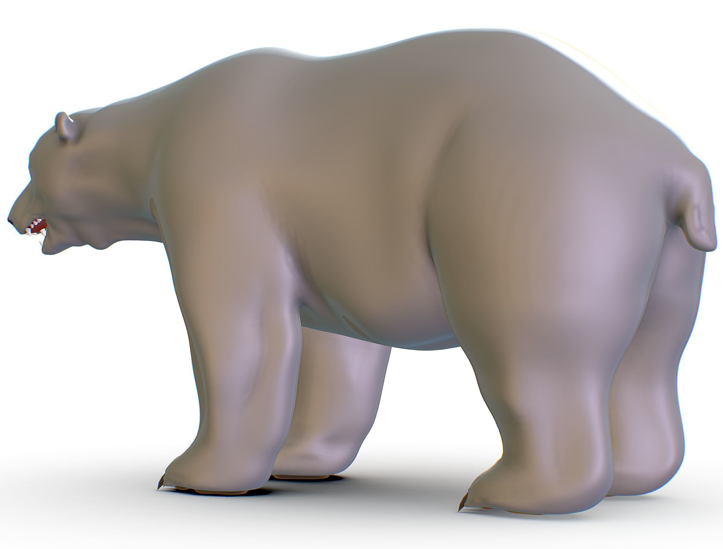 High Poly Model White Polar Bear Low-poly 3D model_10