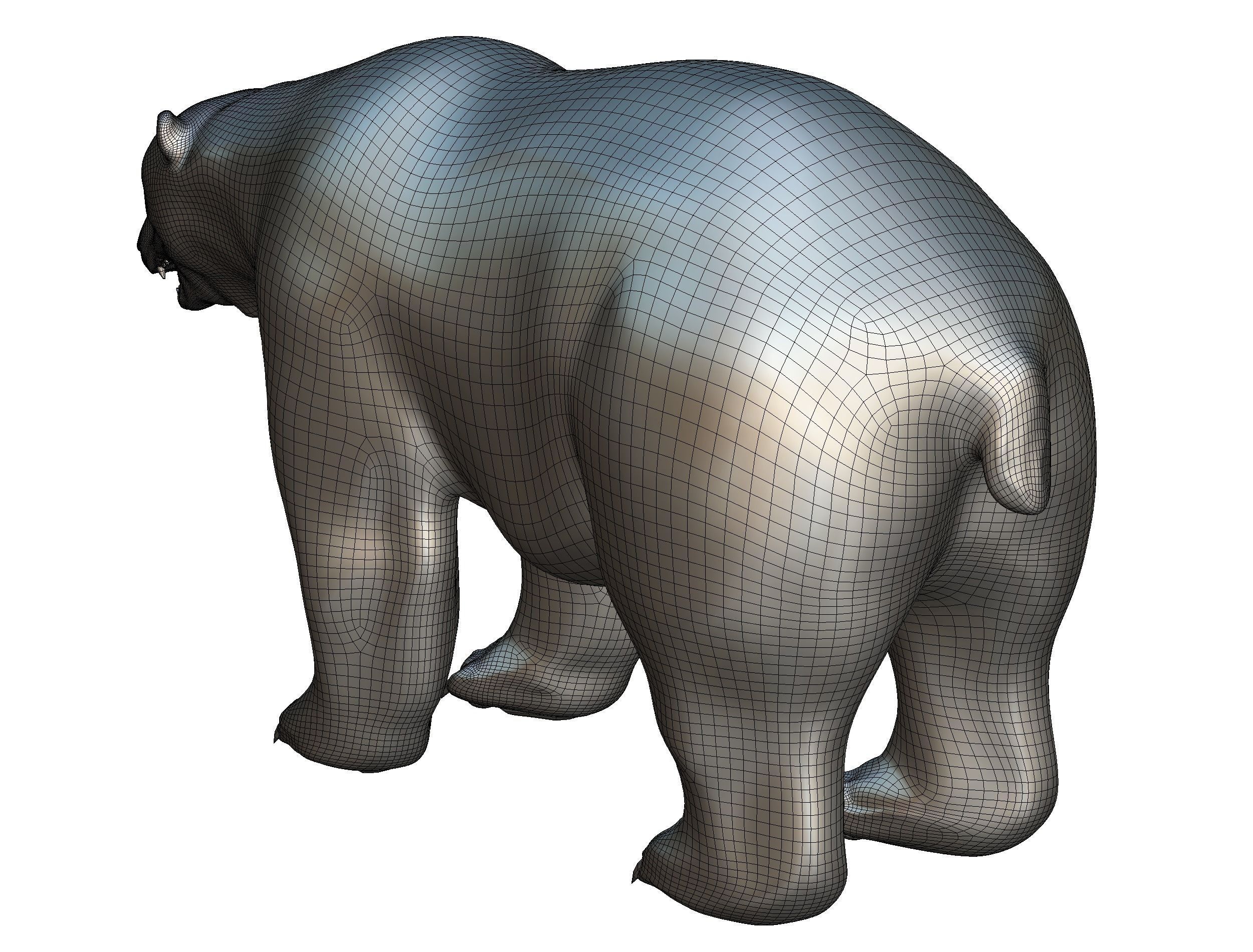 High Poly Model White Polar Bear Low-poly 3D model_34