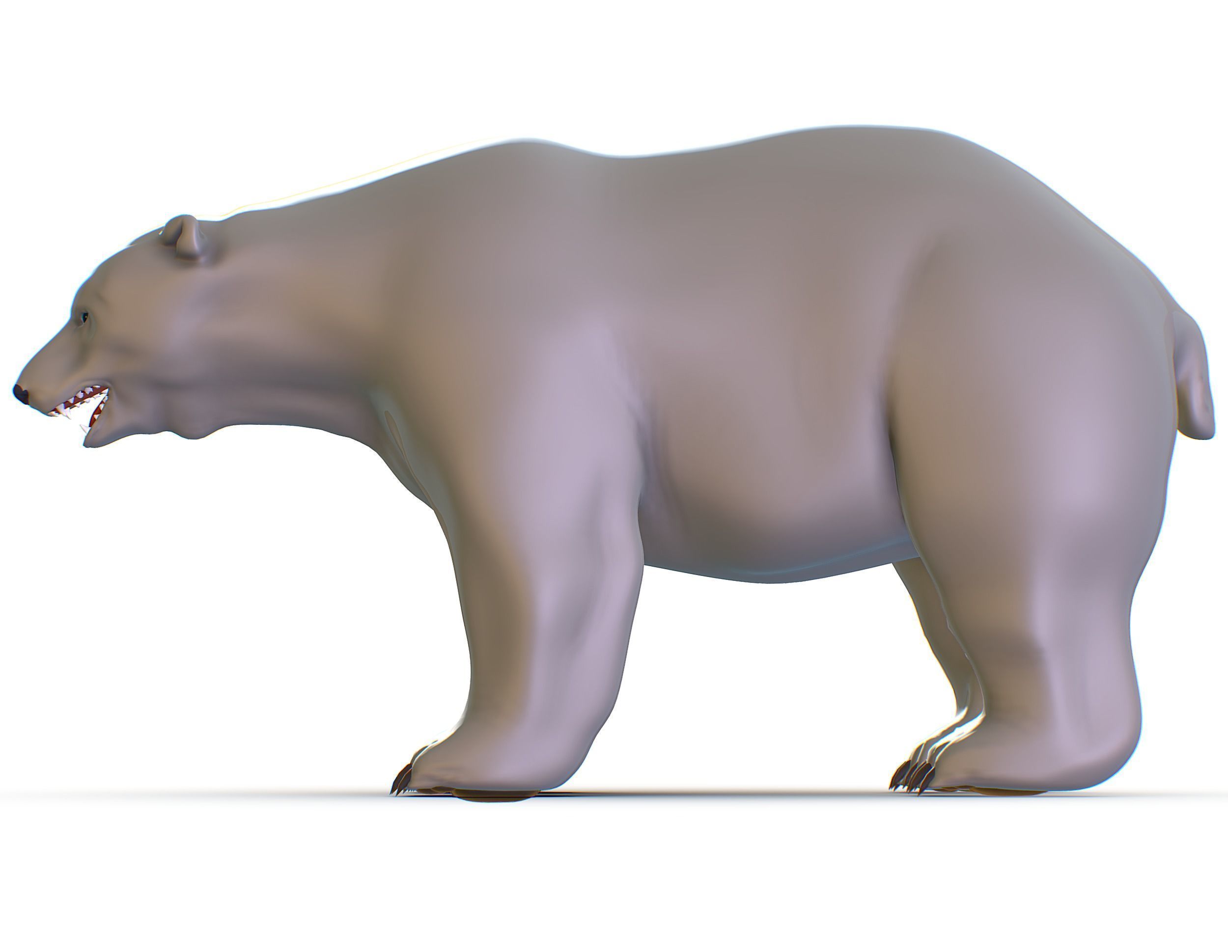High Poly Model White Polar Bear Low-poly 3D model_20