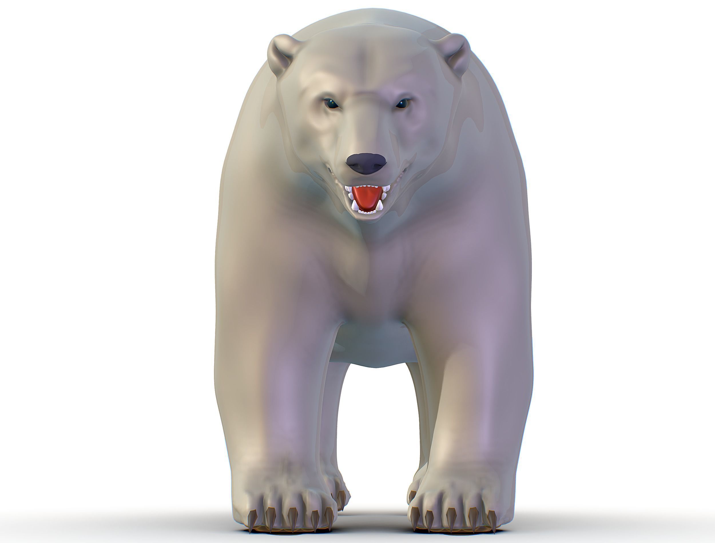 High Poly Model White Polar Bear Low-poly 3D model_19