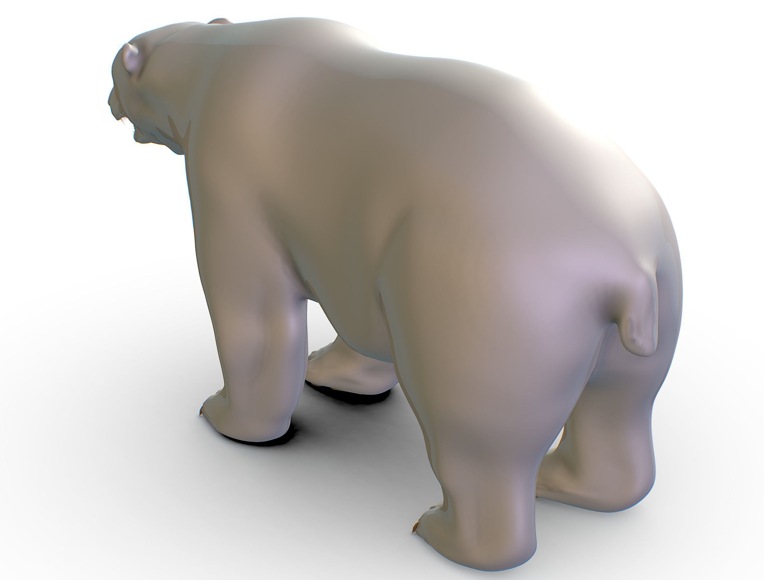 High Poly Model White Polar Bear Low-poly 3D model_26