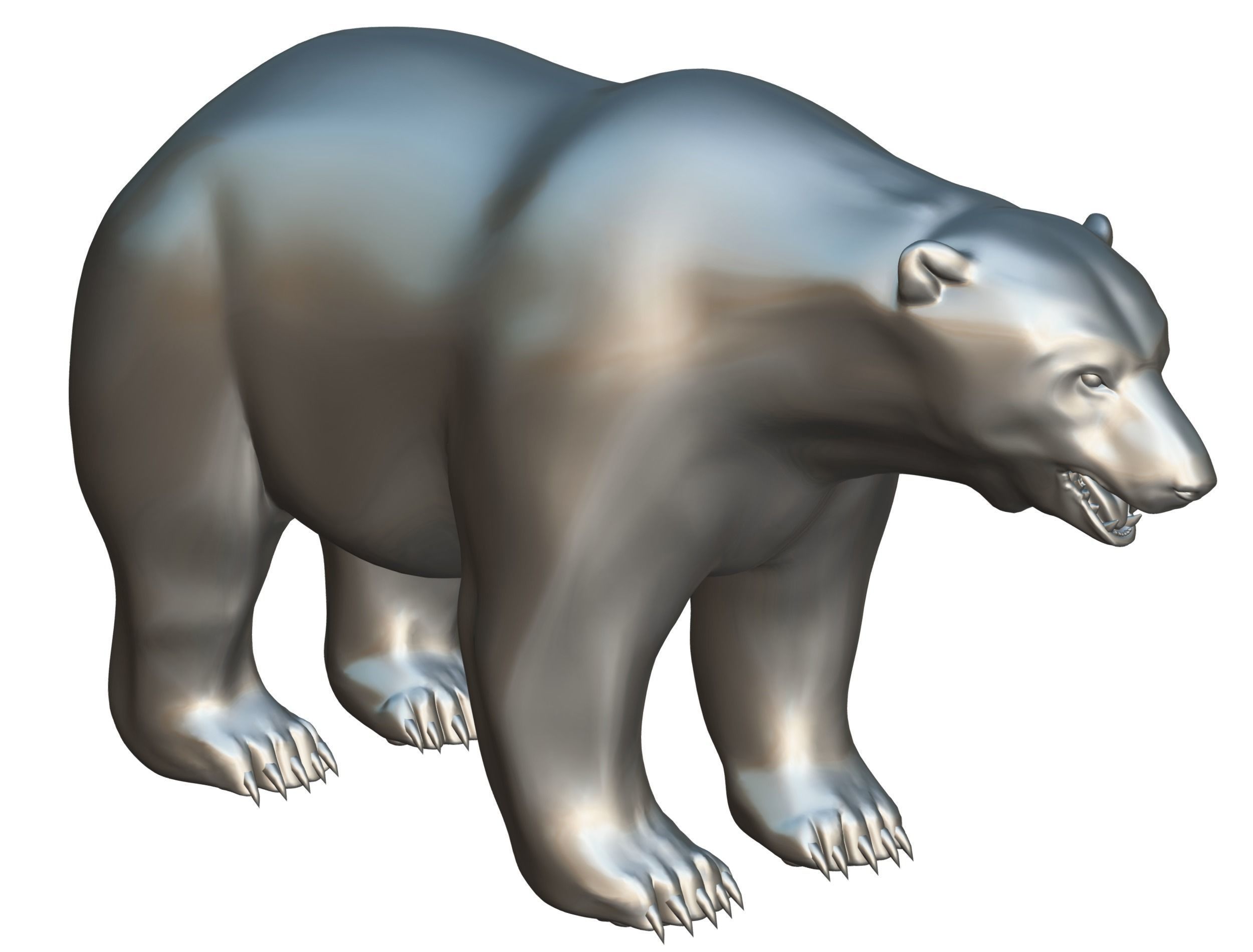 High Poly Model White Polar Bear Low-poly 3D model_31
