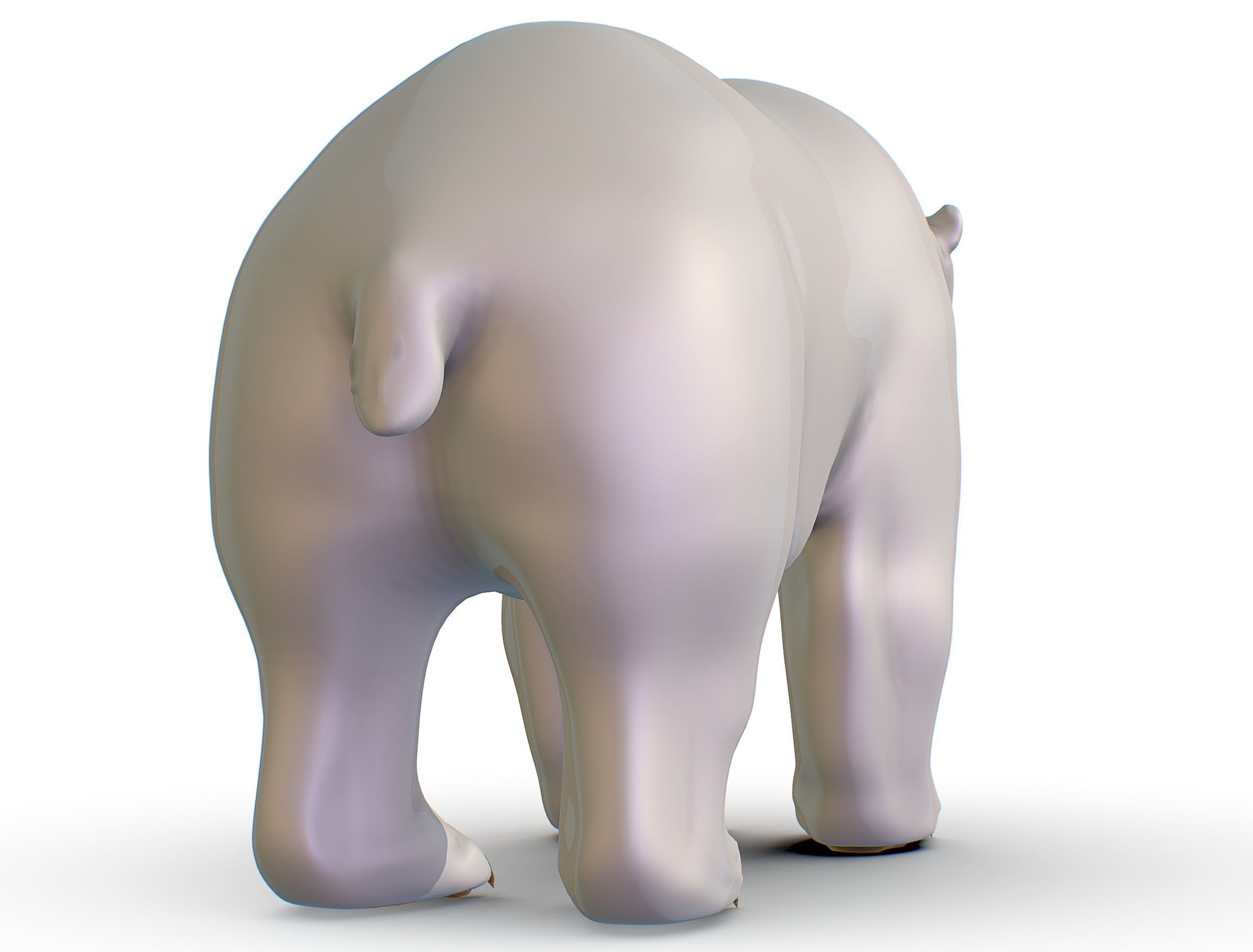 High Poly Model White Polar Bear Low-poly 3D model_14