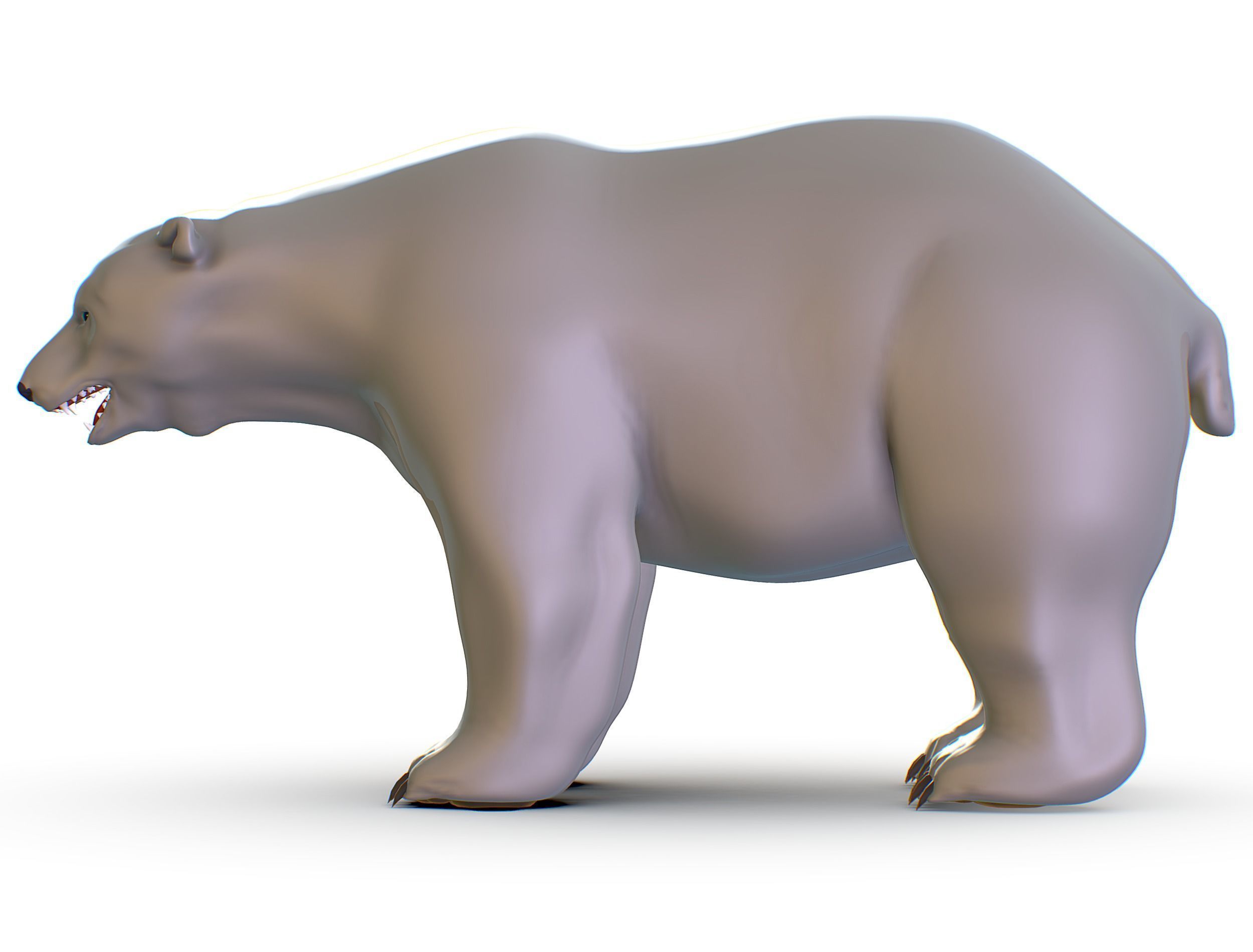 High Poly Model White Polar Bear Low-poly 3D model_9