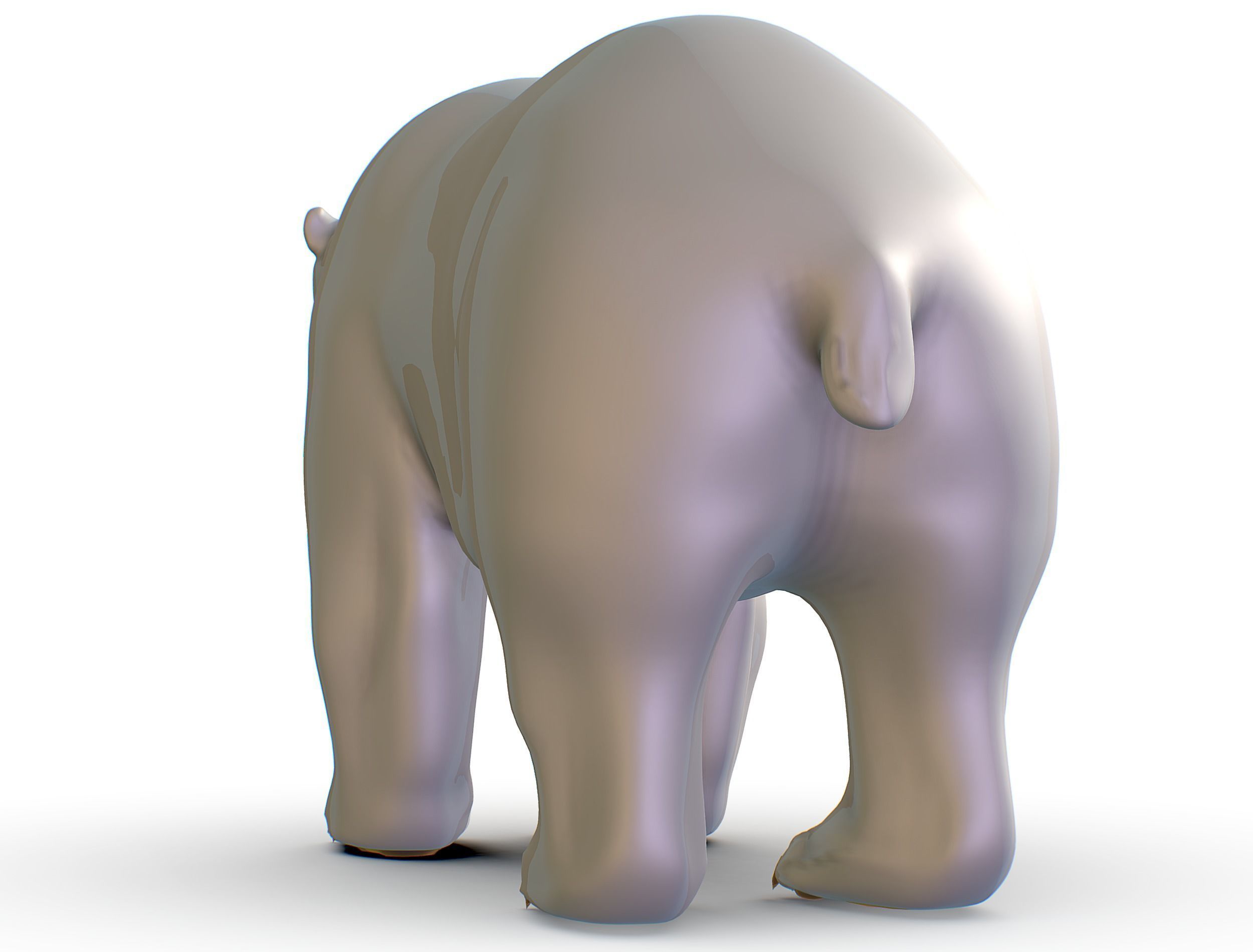 High Poly Model White Polar Bear Low-poly 3D model_12