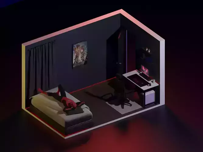 Spiderman and his bedroom