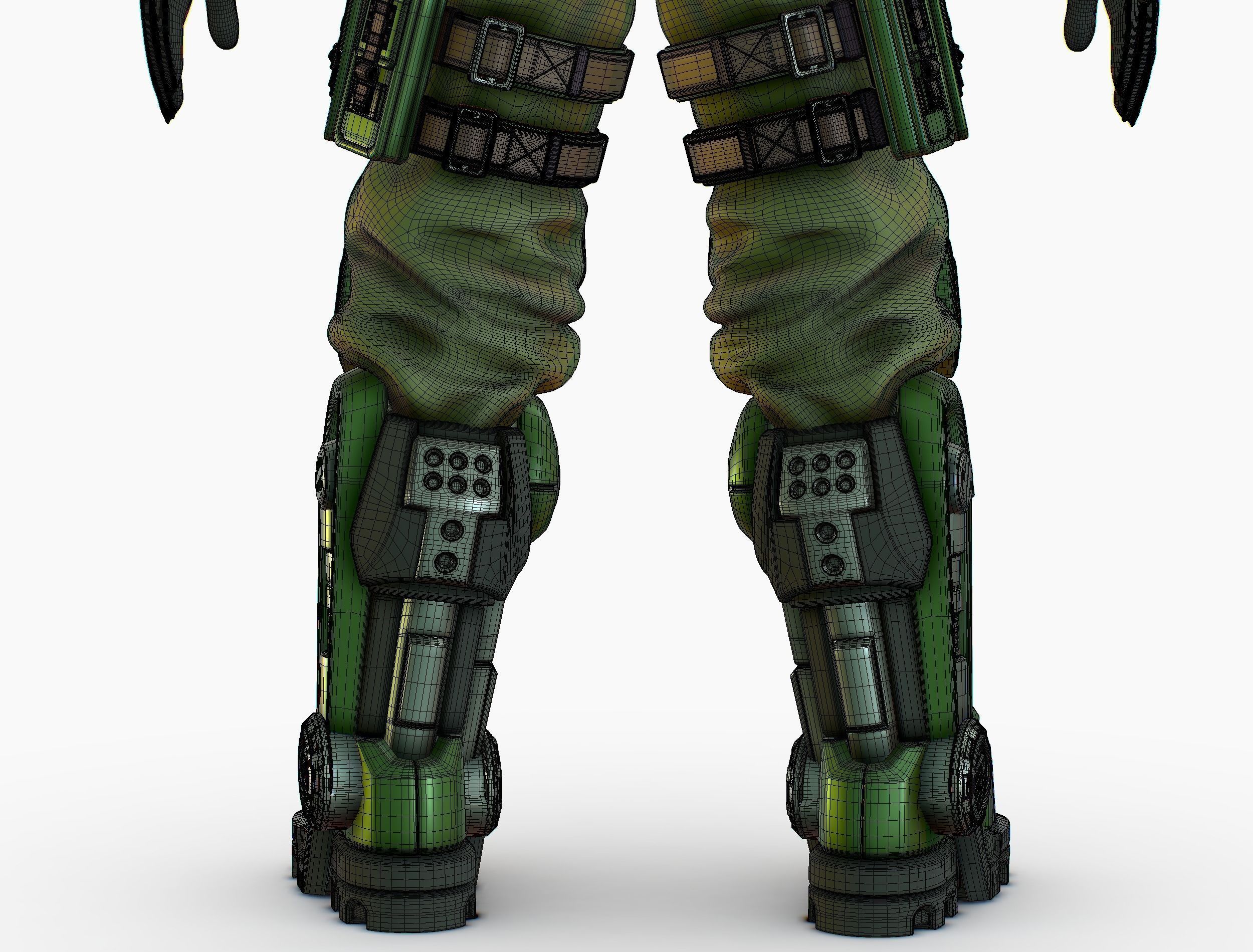 High Poly Man Military Heavy Armor Future Low-poly 3D model_23