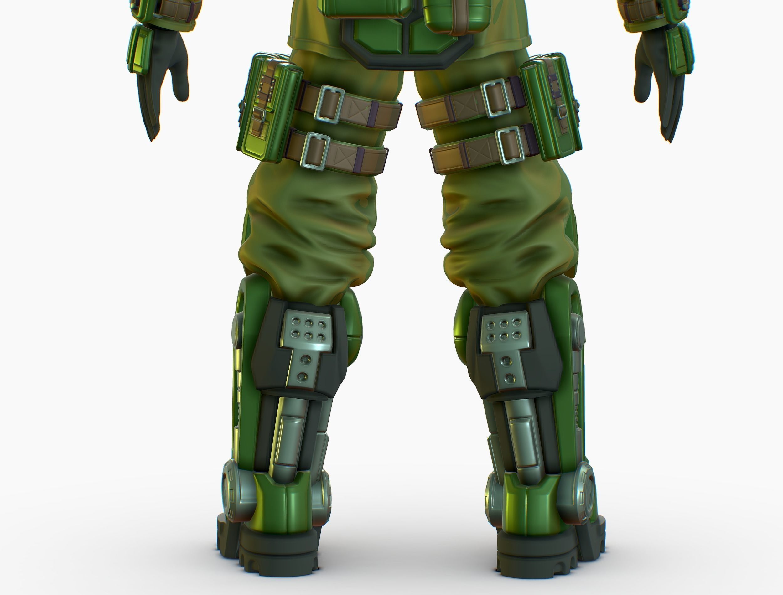 High Poly Man Military Heavy Armor Future Low-poly 3D model_15