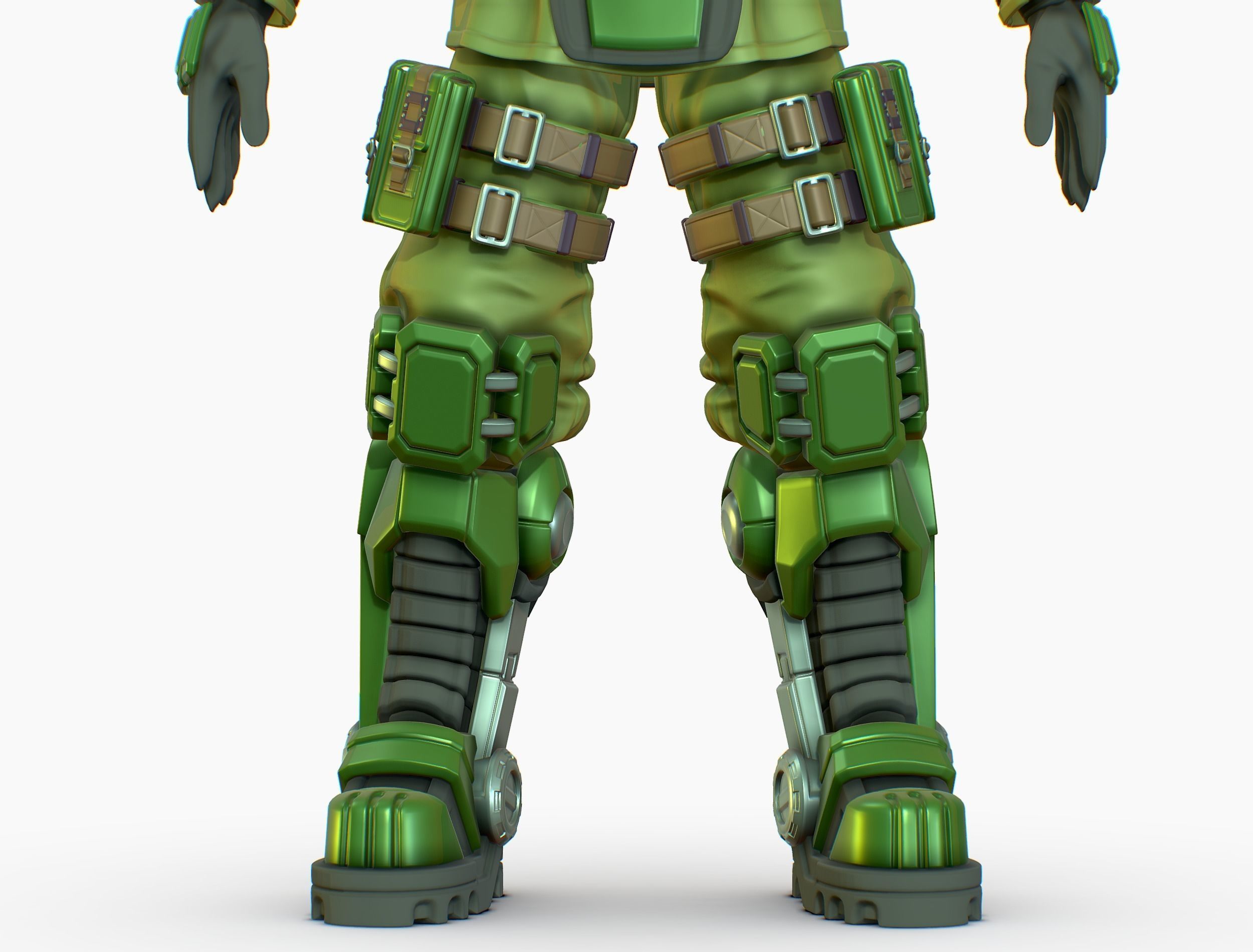 High Poly Man Military Heavy Armor Future Low-poly 3D model_14