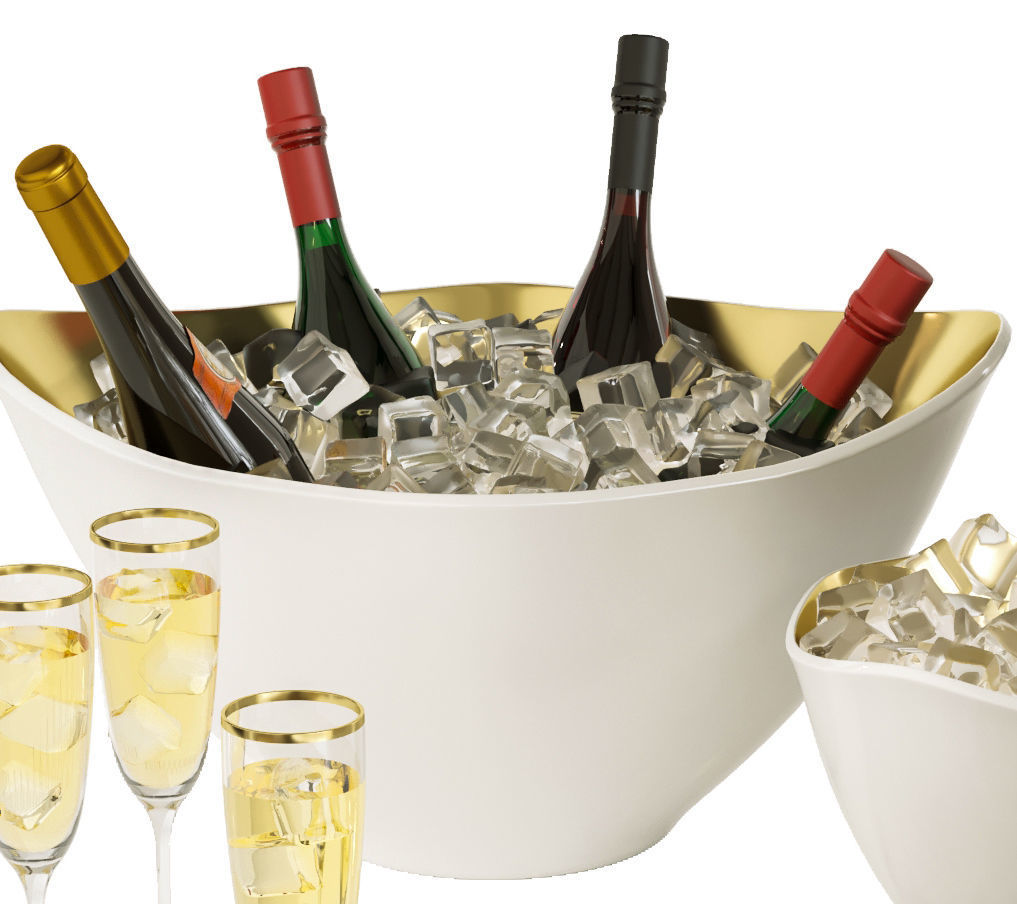 Wine with snacks 3D model_3