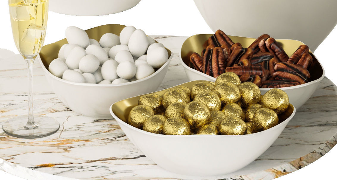 Wine with snacks 3D model_2