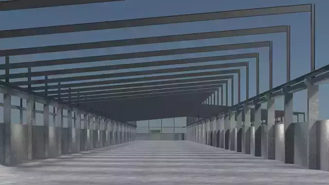 Warehouse under construction - 02 3D model