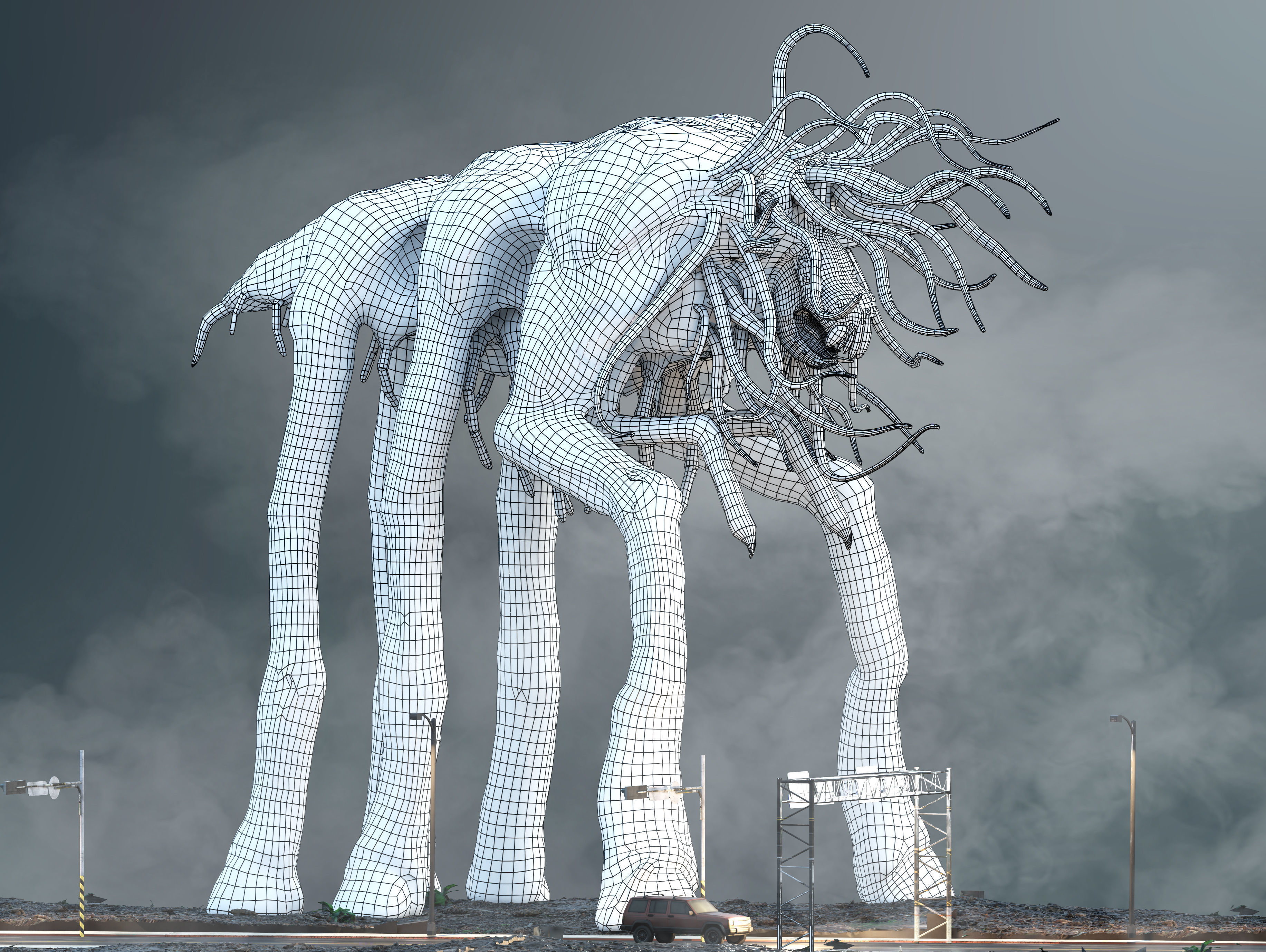 Creature of the Mist Low-poly 3D model_7