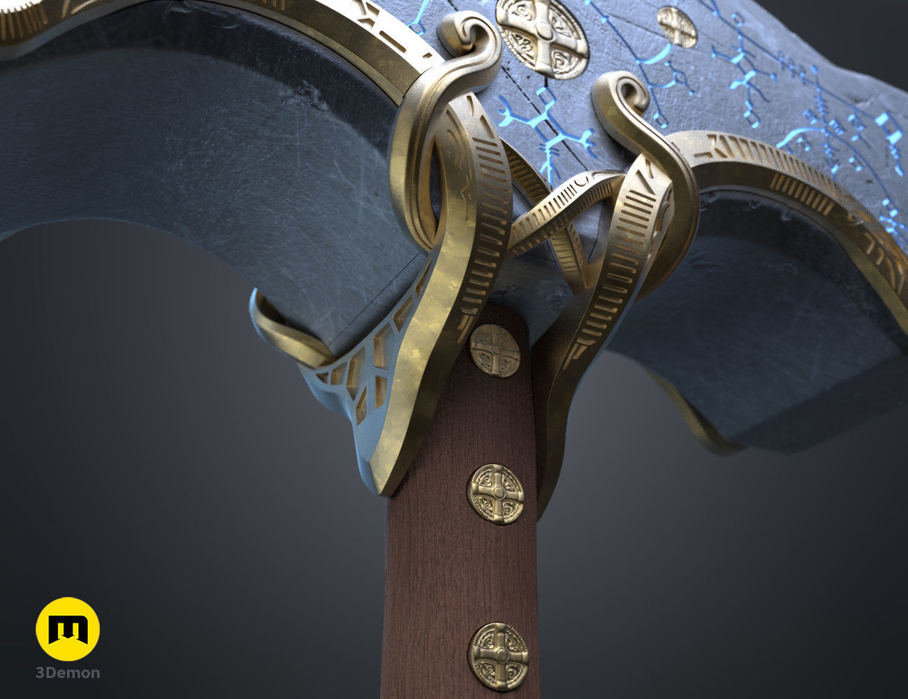 Mjolnir hammer - God of War Ragnarok 3D print model_20