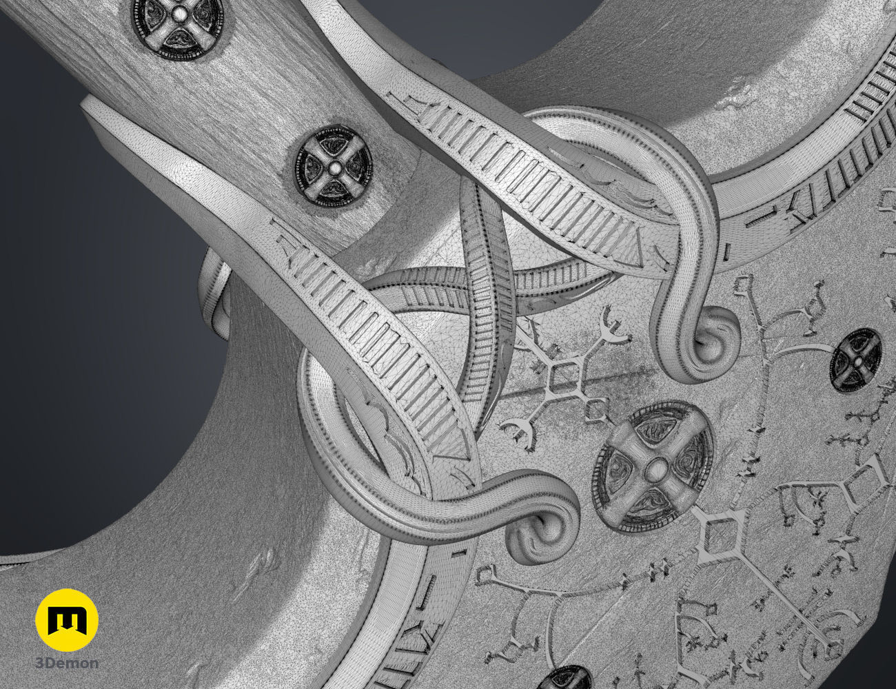 Mjolnir hammer - God of War Ragnarok 3D print model_15